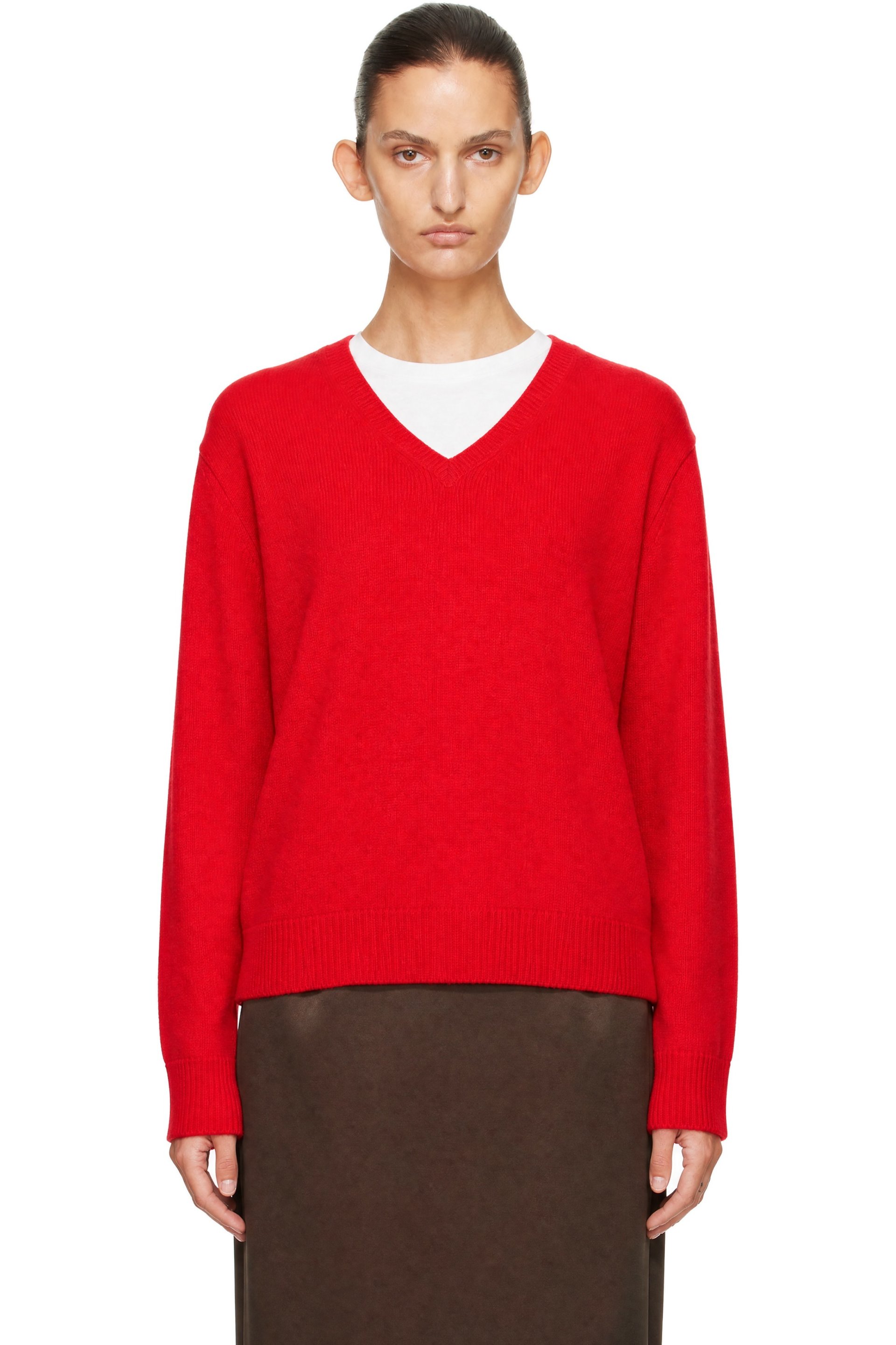 Dunst - Red Cashmere V-Neck Sweater