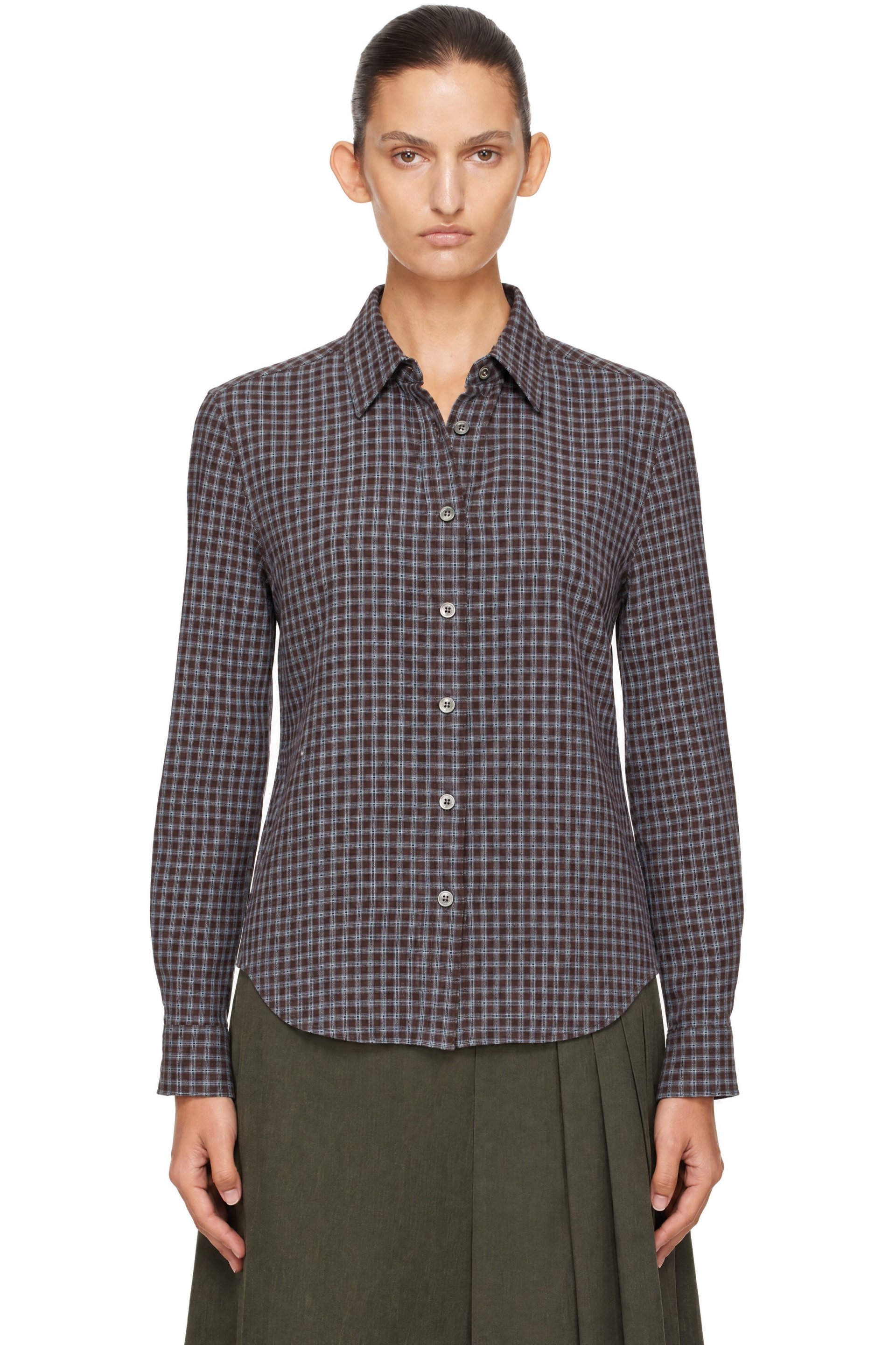 Dunst - Brown Essential Slim Checked Shirt