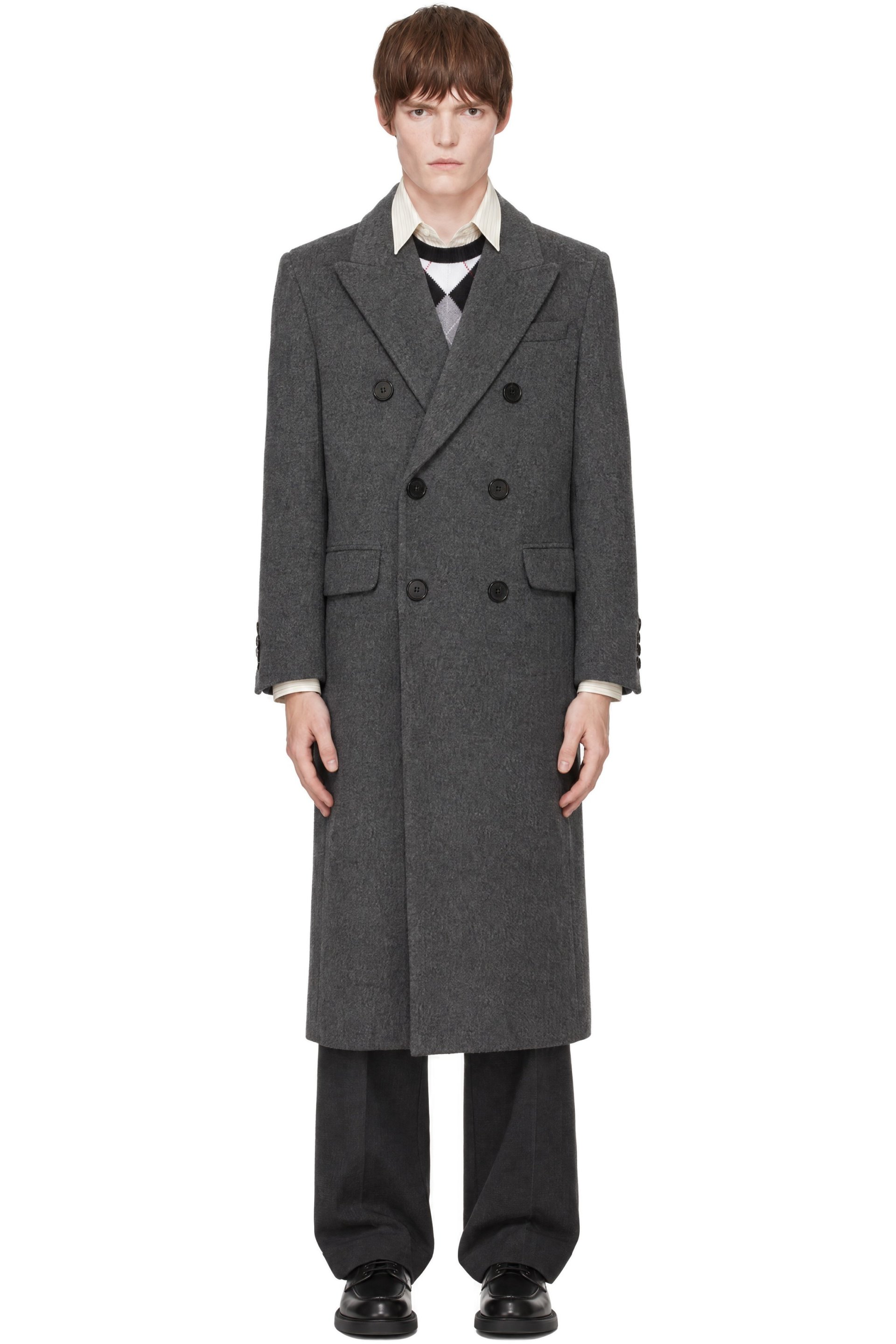 Dunst - Gray Tailored Double-Breasted Cashmere Coat