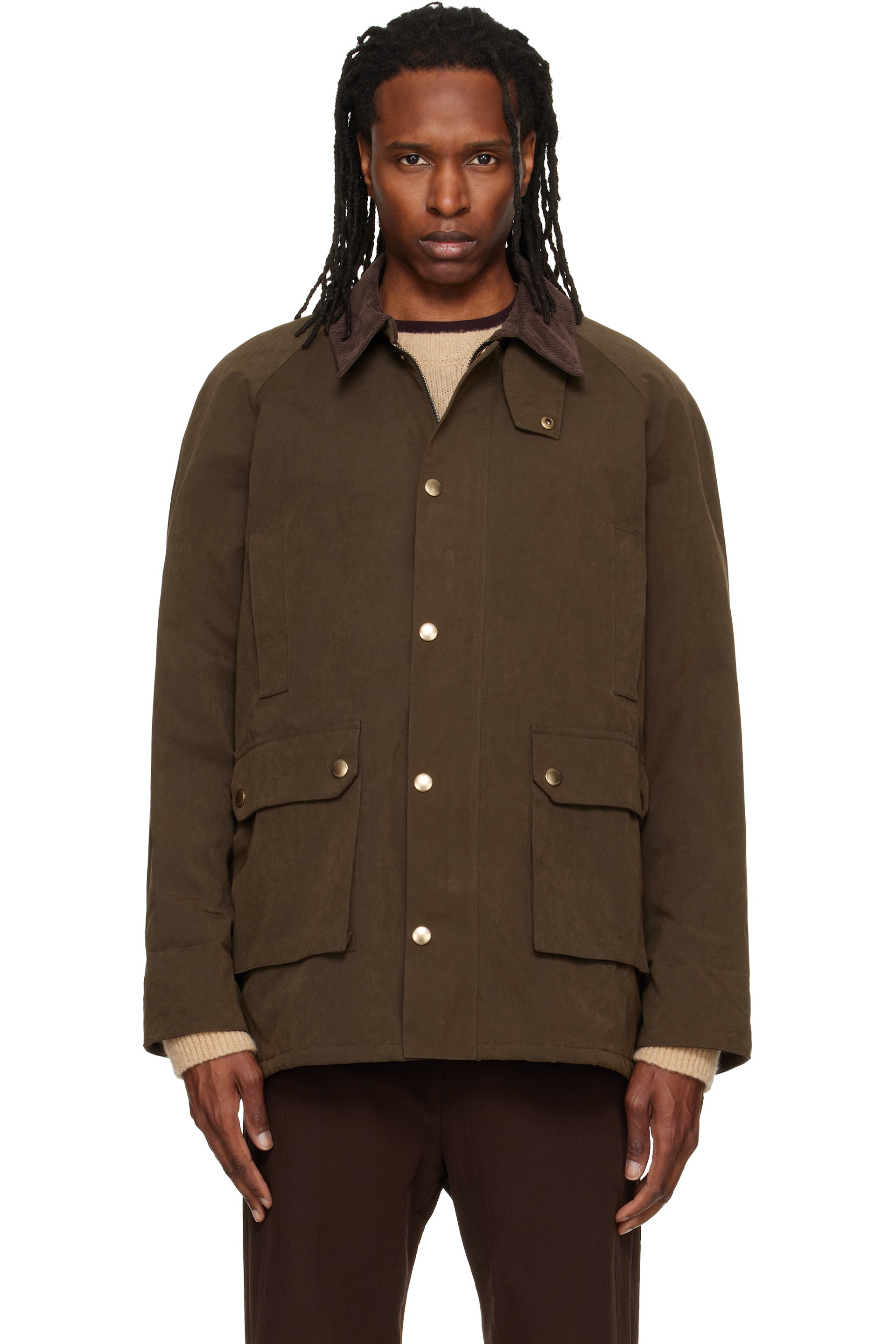 Dunst - Blouson de chasse kaki en coton ciré