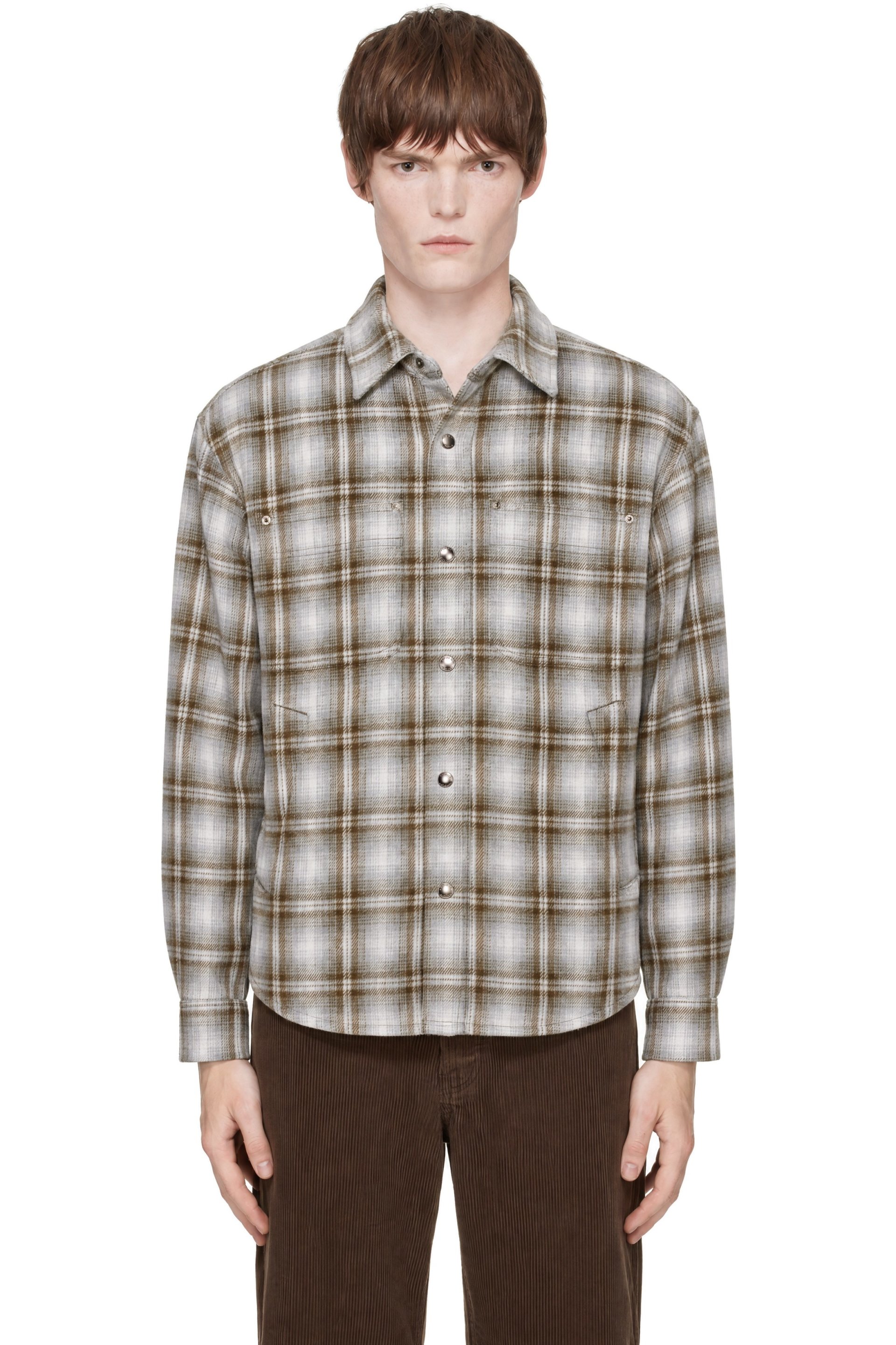 Dunst - Gray & Khaki Quilted Flannel Shirt