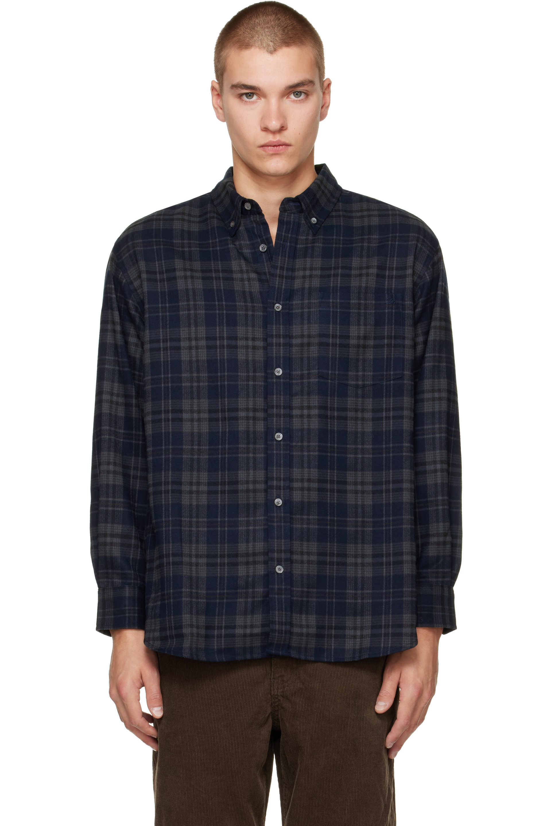 Dunst - Navy Check Flannel Shirt