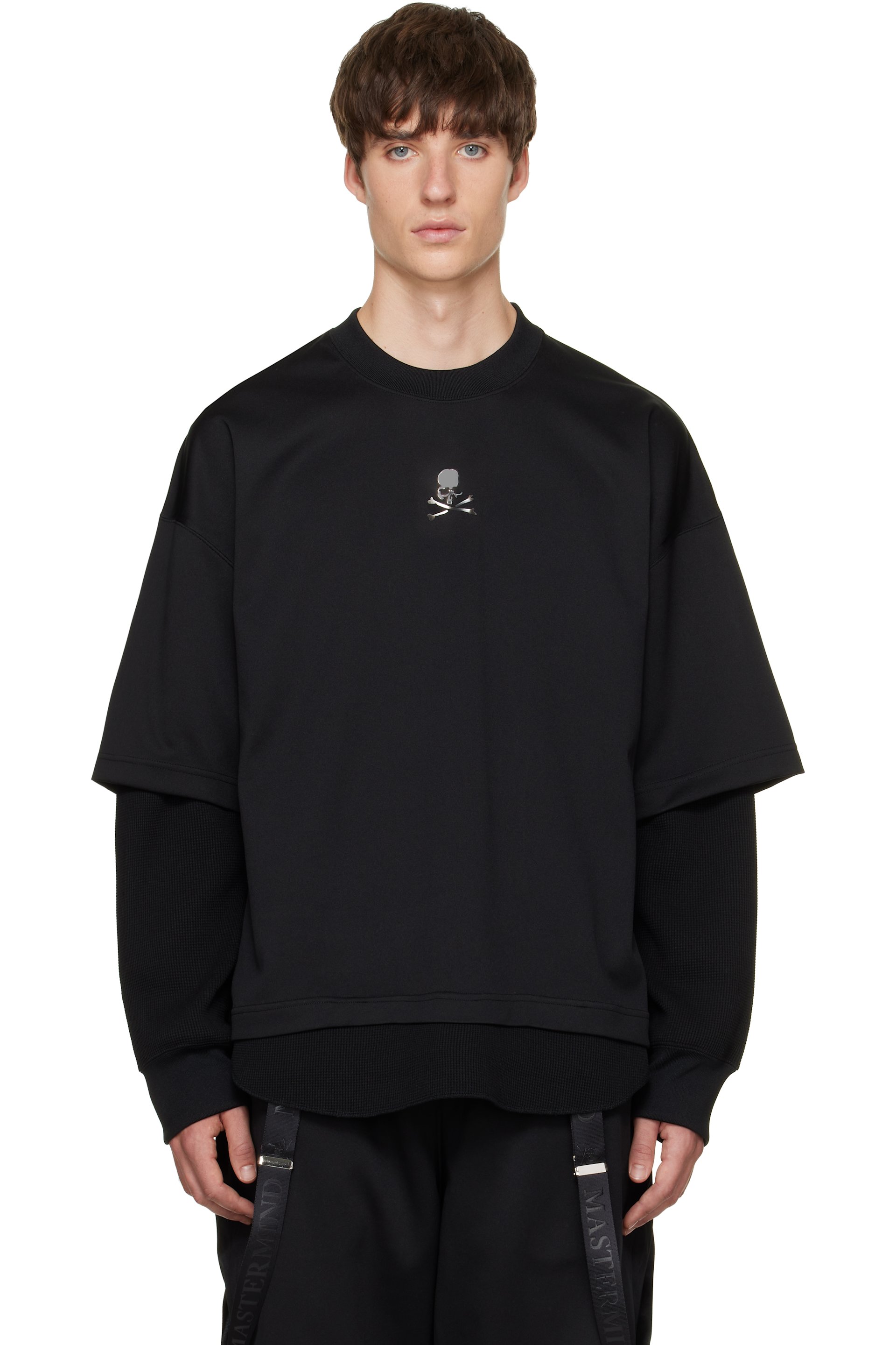 MASTERMIND WORLD - Black Layered Pullover Sweatshirt