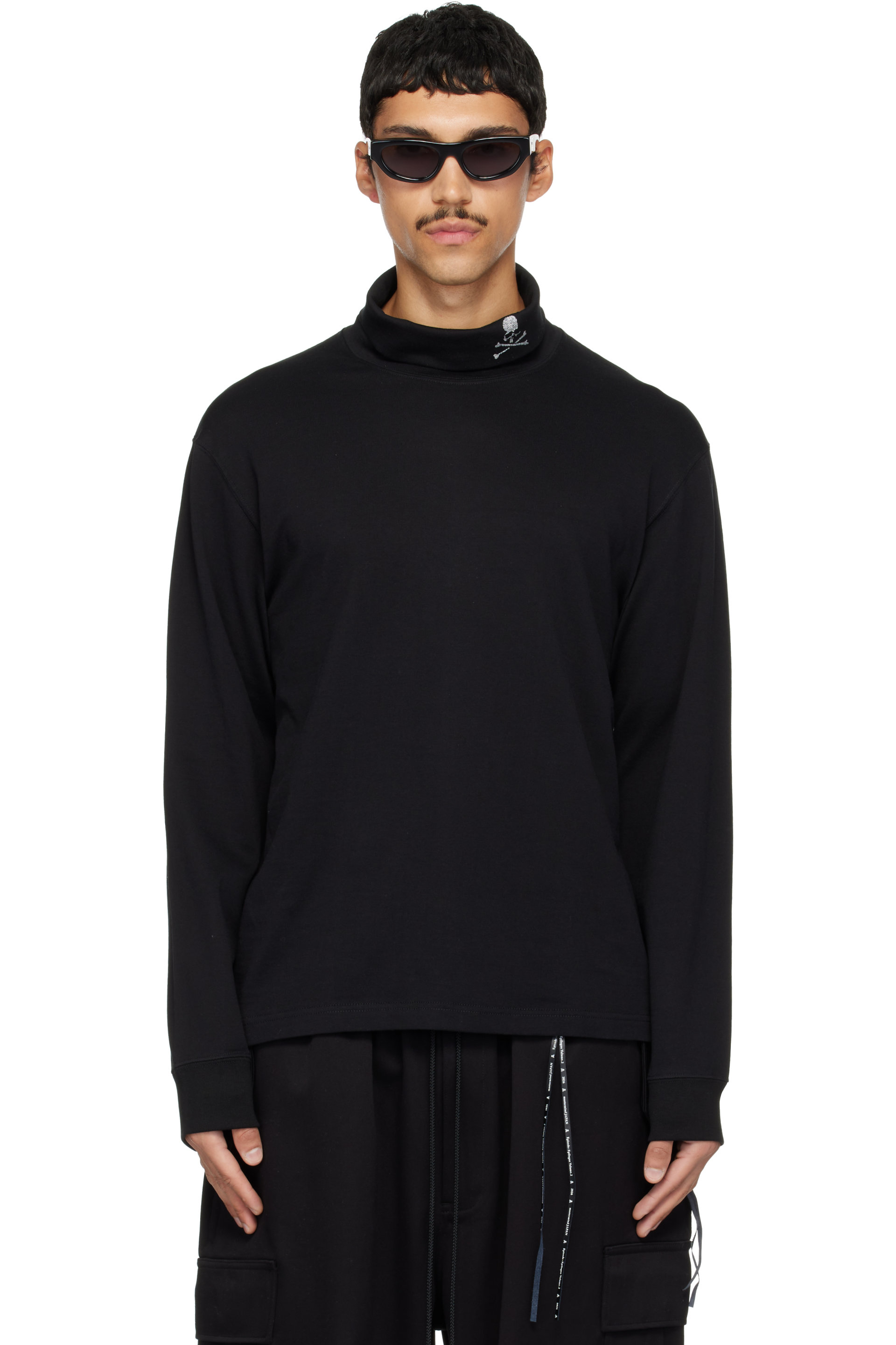 MASTERMIND WORLD - Black Loopwheel Turtleneck