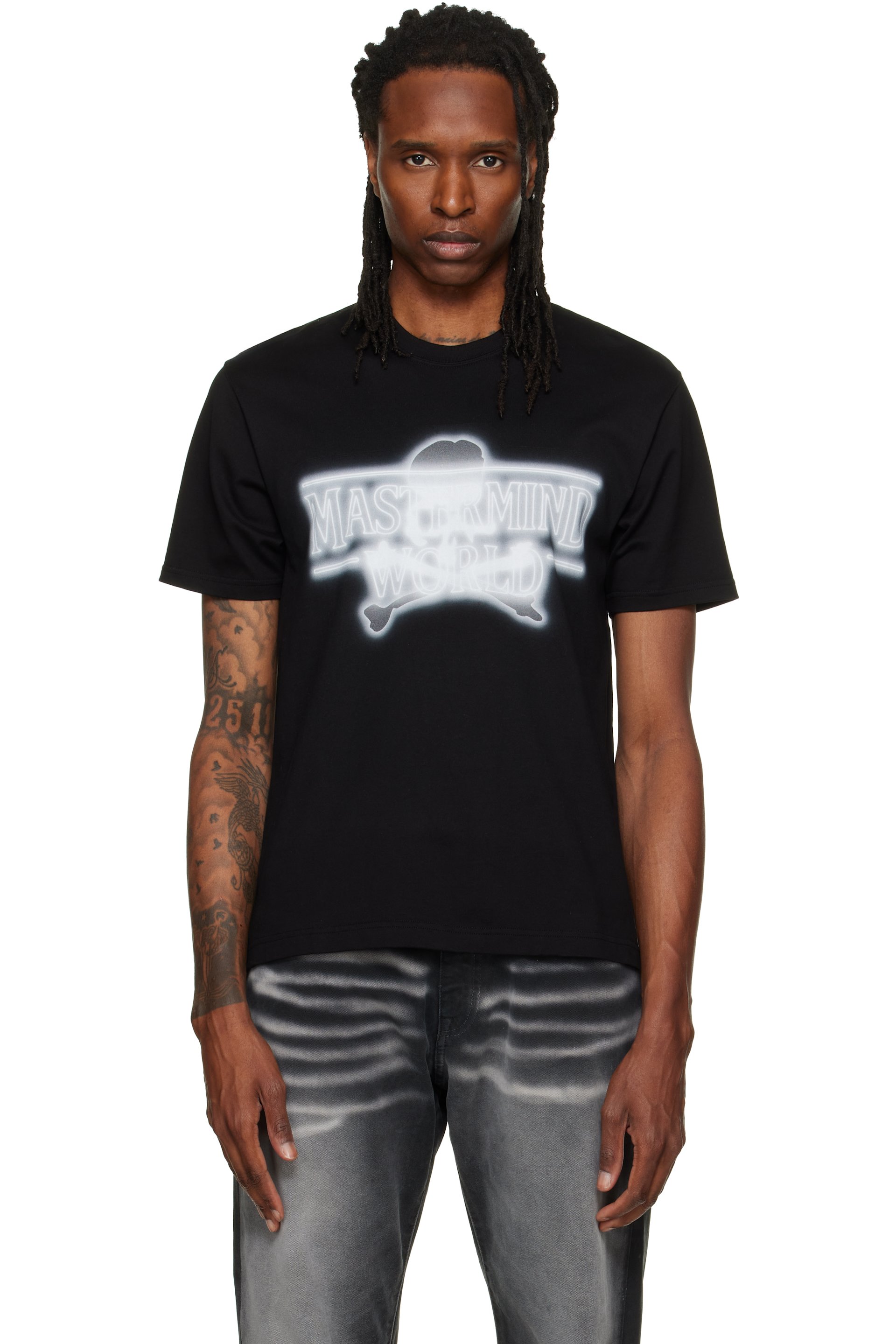 MASTERMIND WORLD - Black Neon Logo S/S T-shirt
