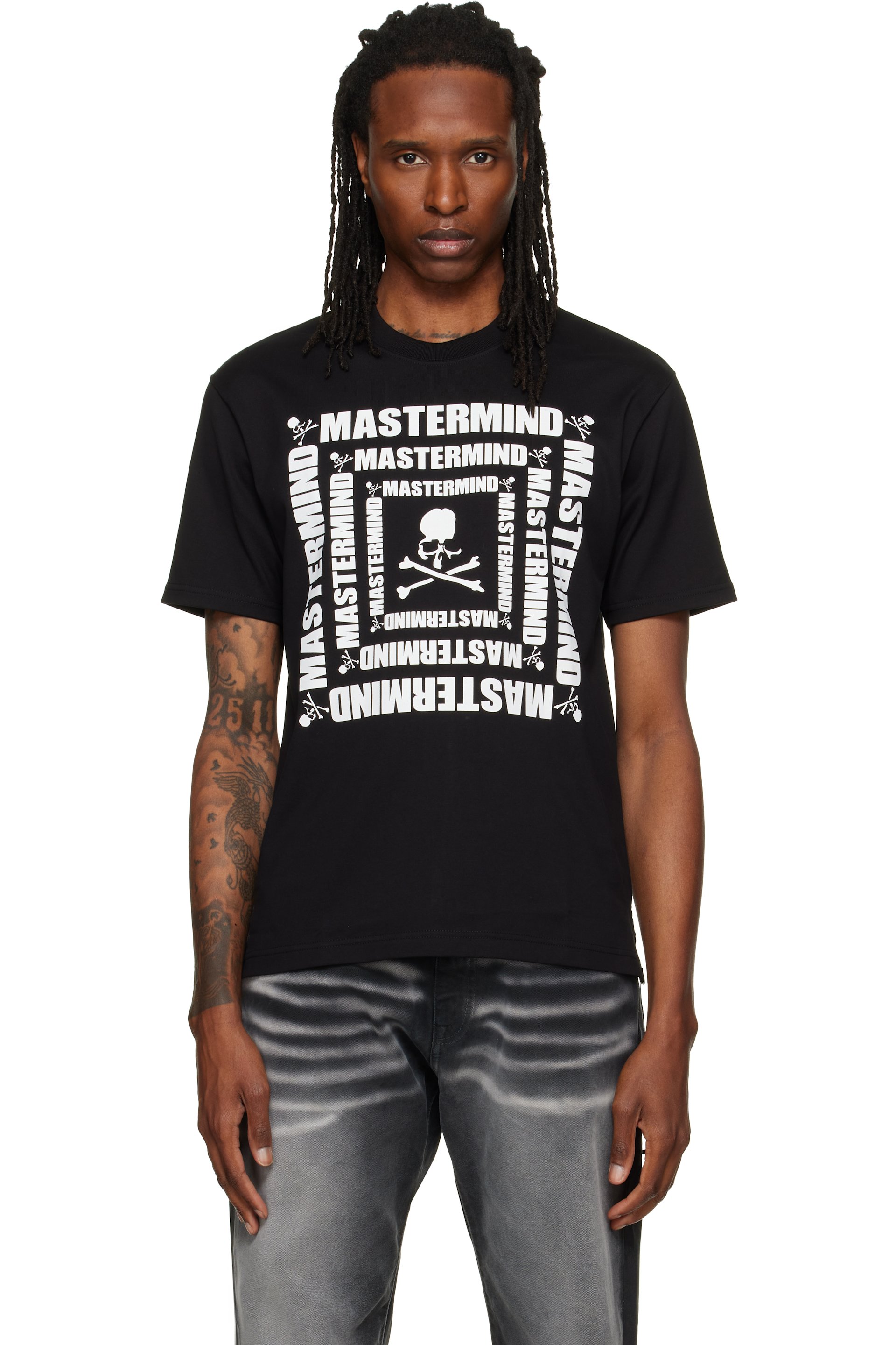 MASTERMIND WORLD - Black MW Square Logo S/S T-shirt