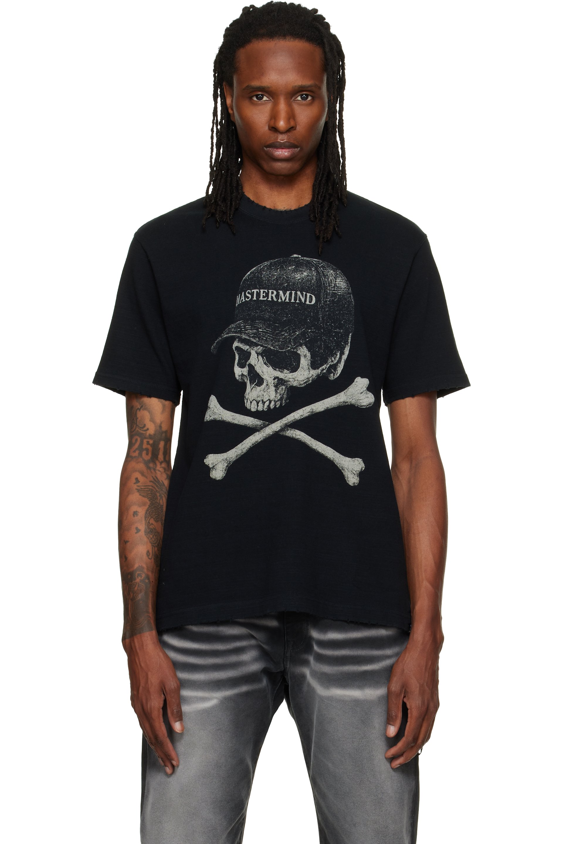 MASTERMIND WORLD - Black Vintage Rock S/S T-shirt