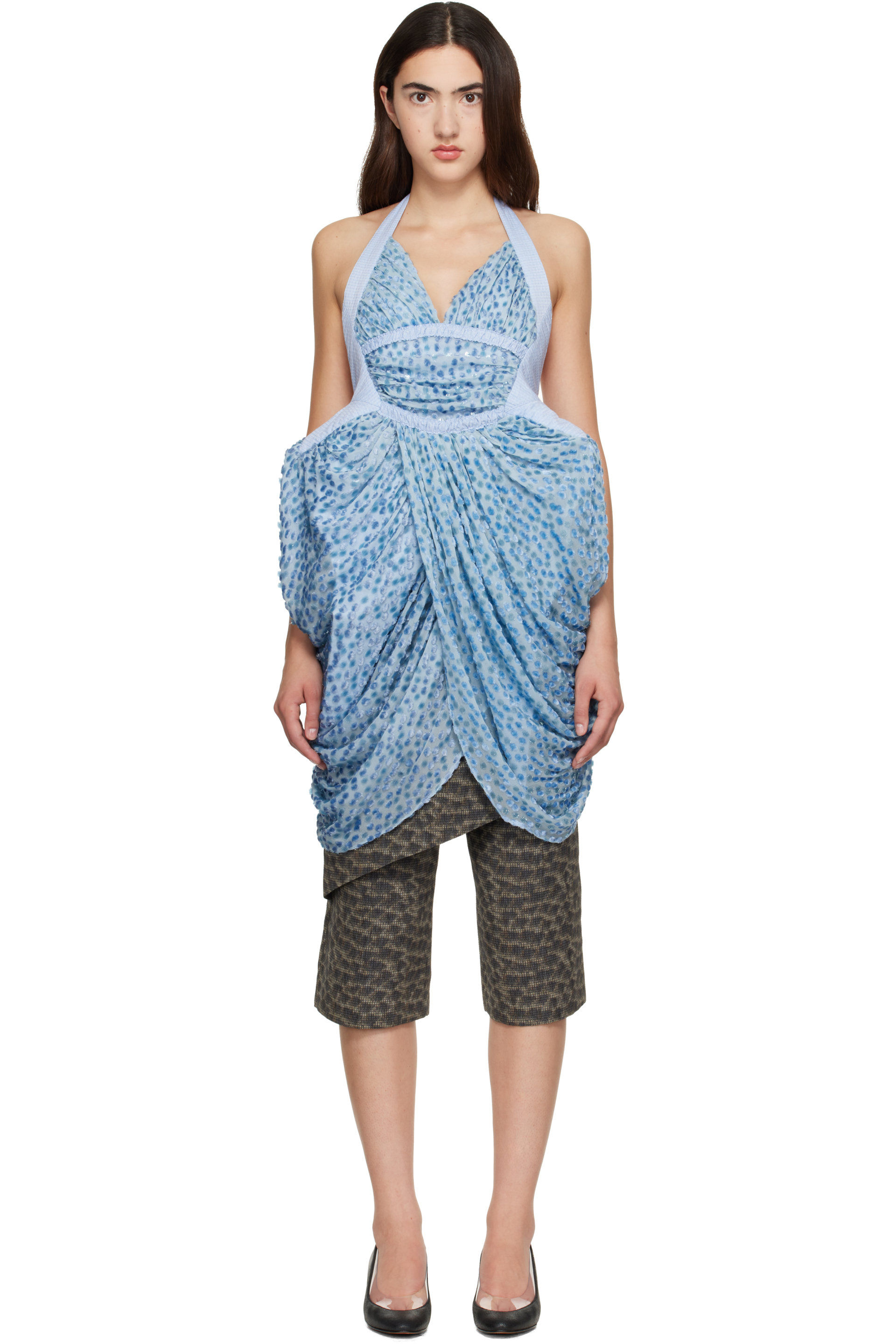 Kiko Kostadinov - Chemisier Gannet bleu à corsage bain de soleil