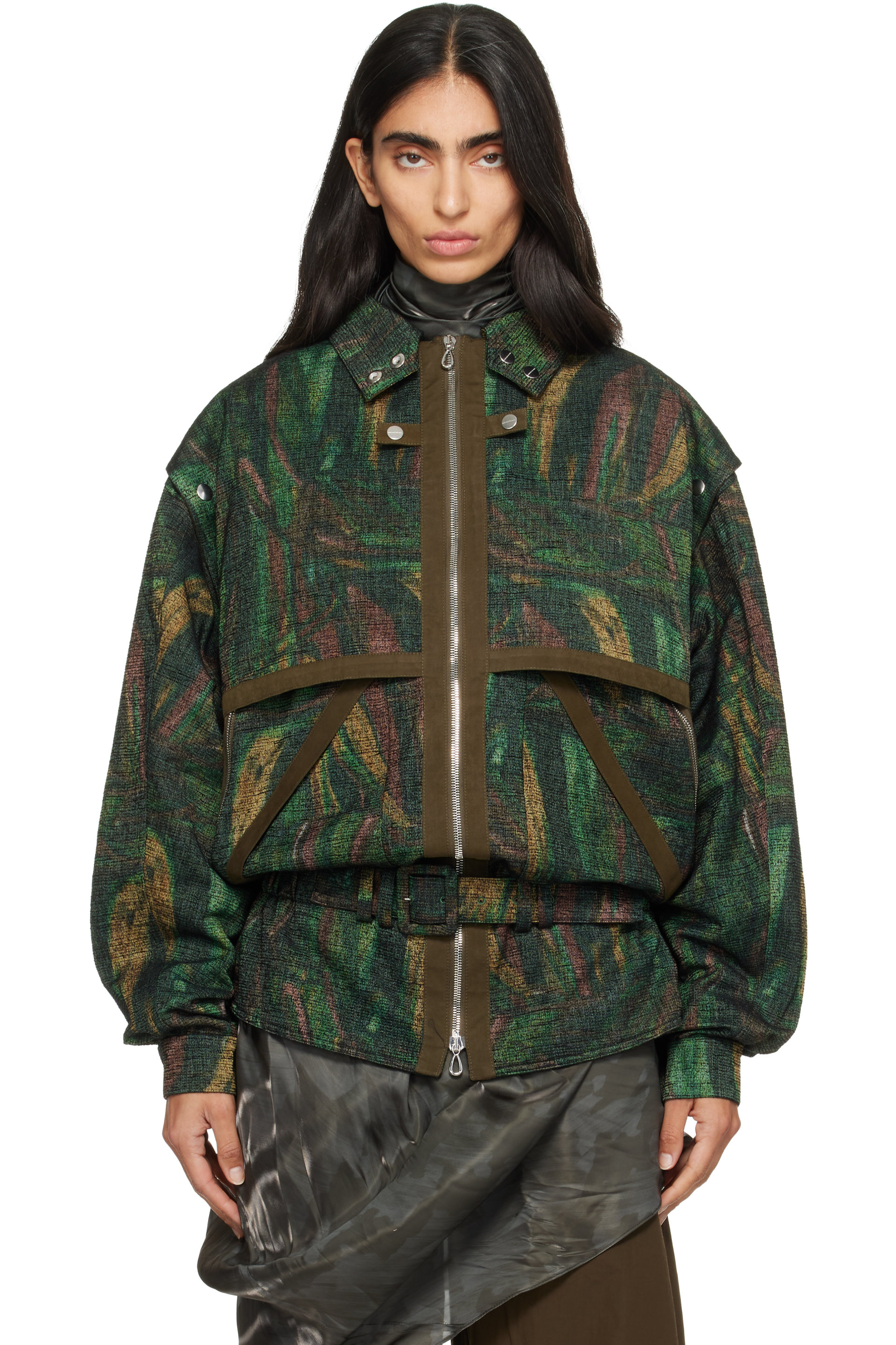 Kiko Kostadinov - Green Heron Belted Jacket