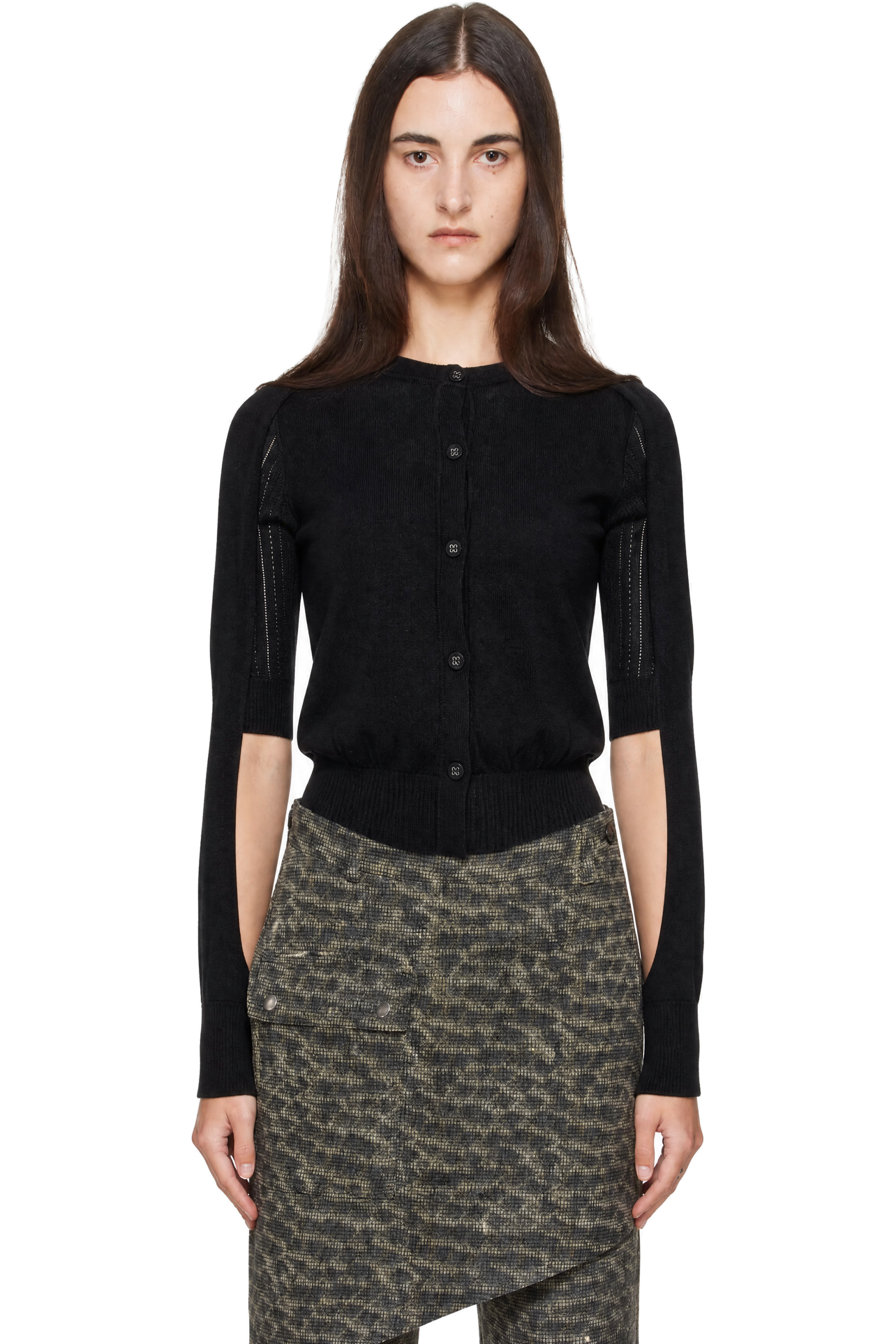Kiko Kostadinov - Black Corella Double Sleeve Cardigan