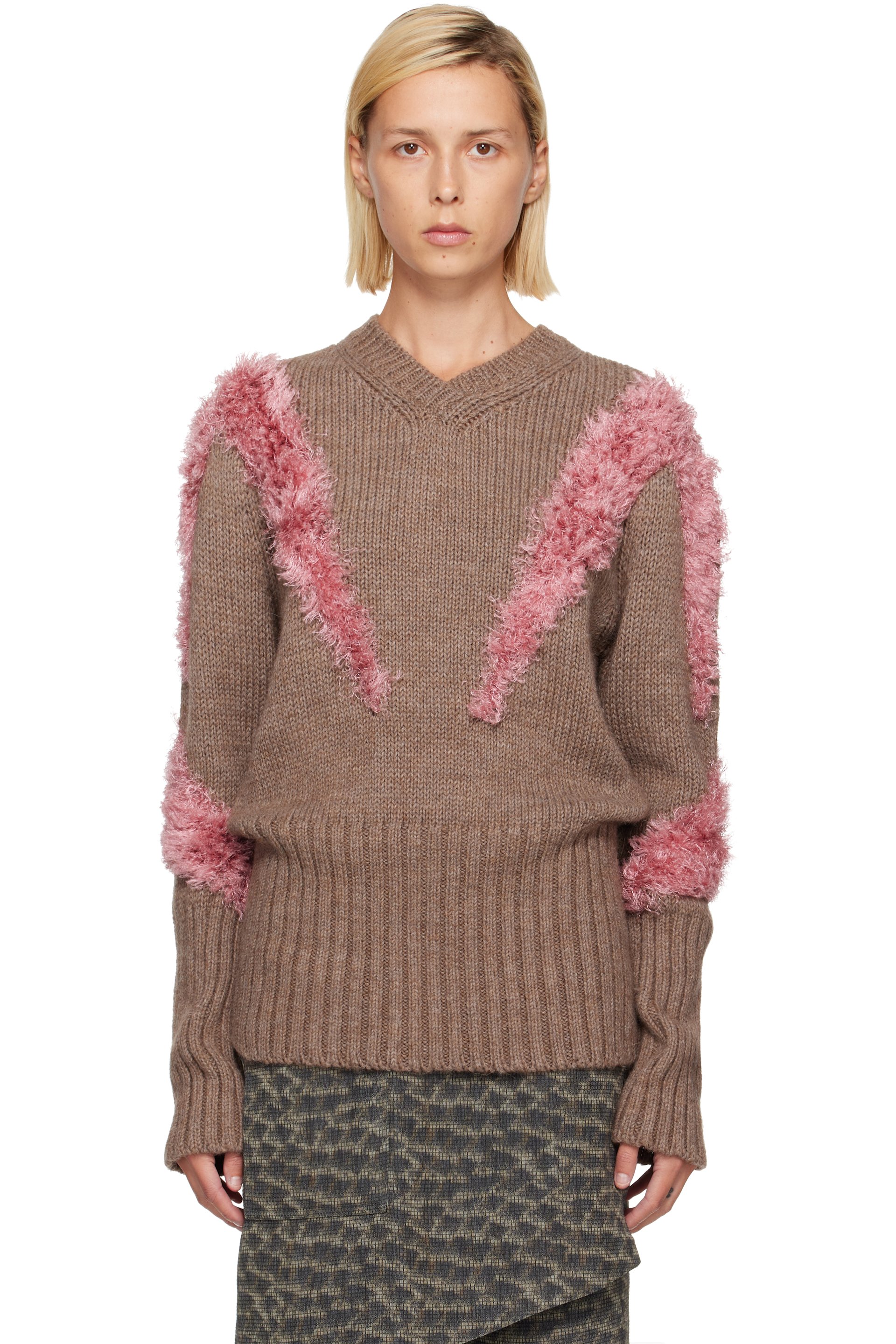 Kiko Kostadinov - Brown & Pink Macaw Sweater