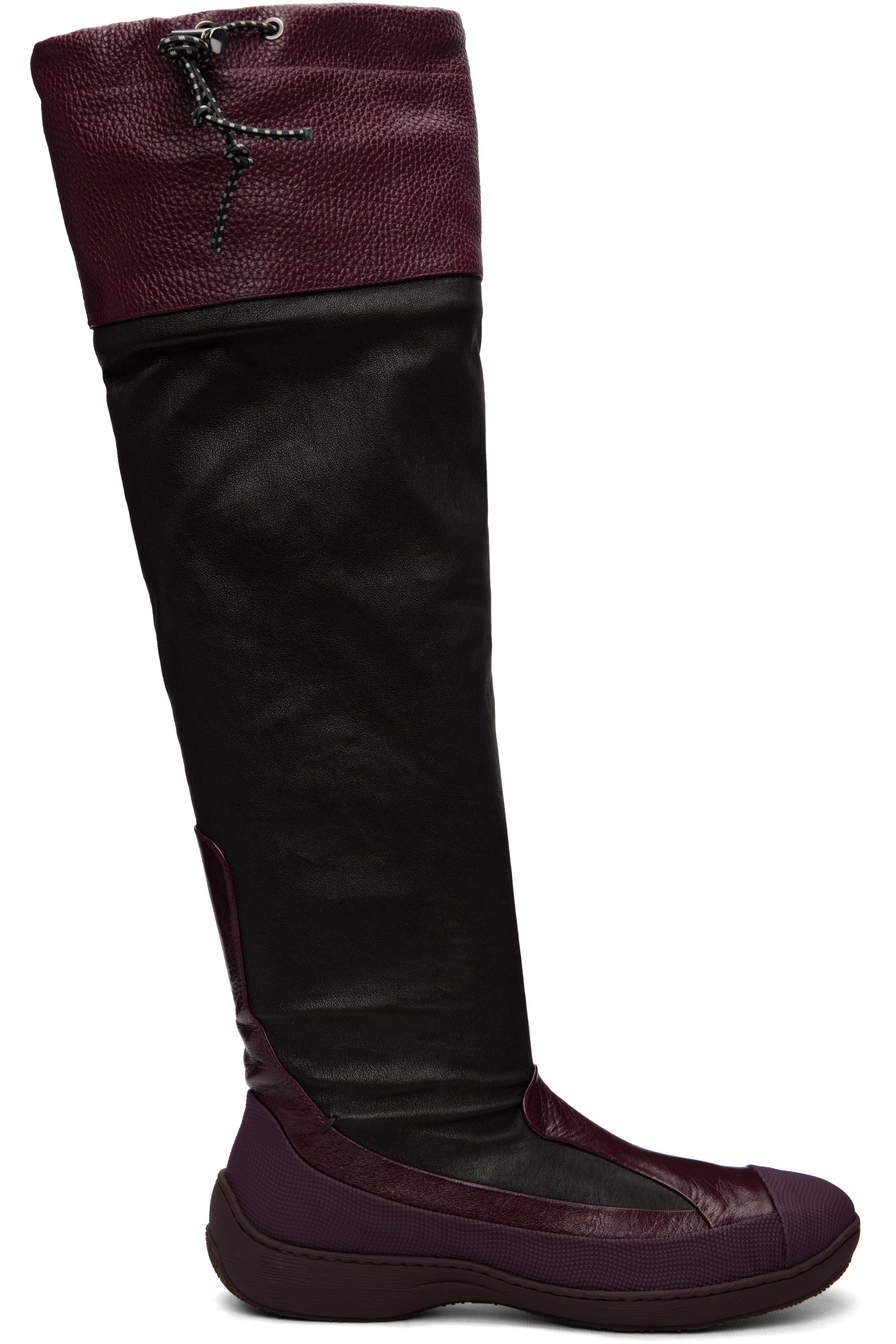 Kiko Kostadinov - Brown & Burgundy Avocet Leather Tall Boots