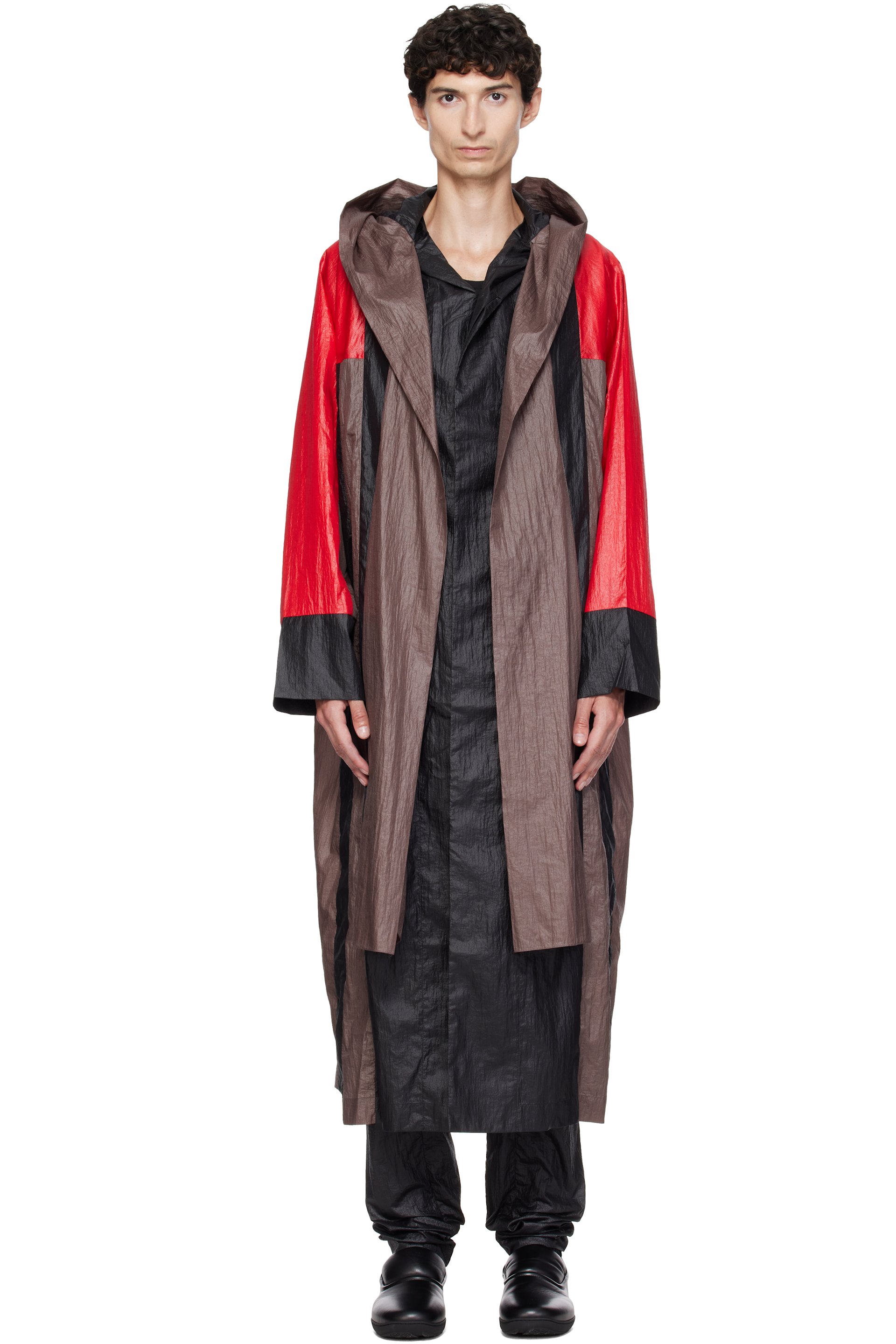 Kiko Kostadinov - Brown & Red Hertel Stripe Coat