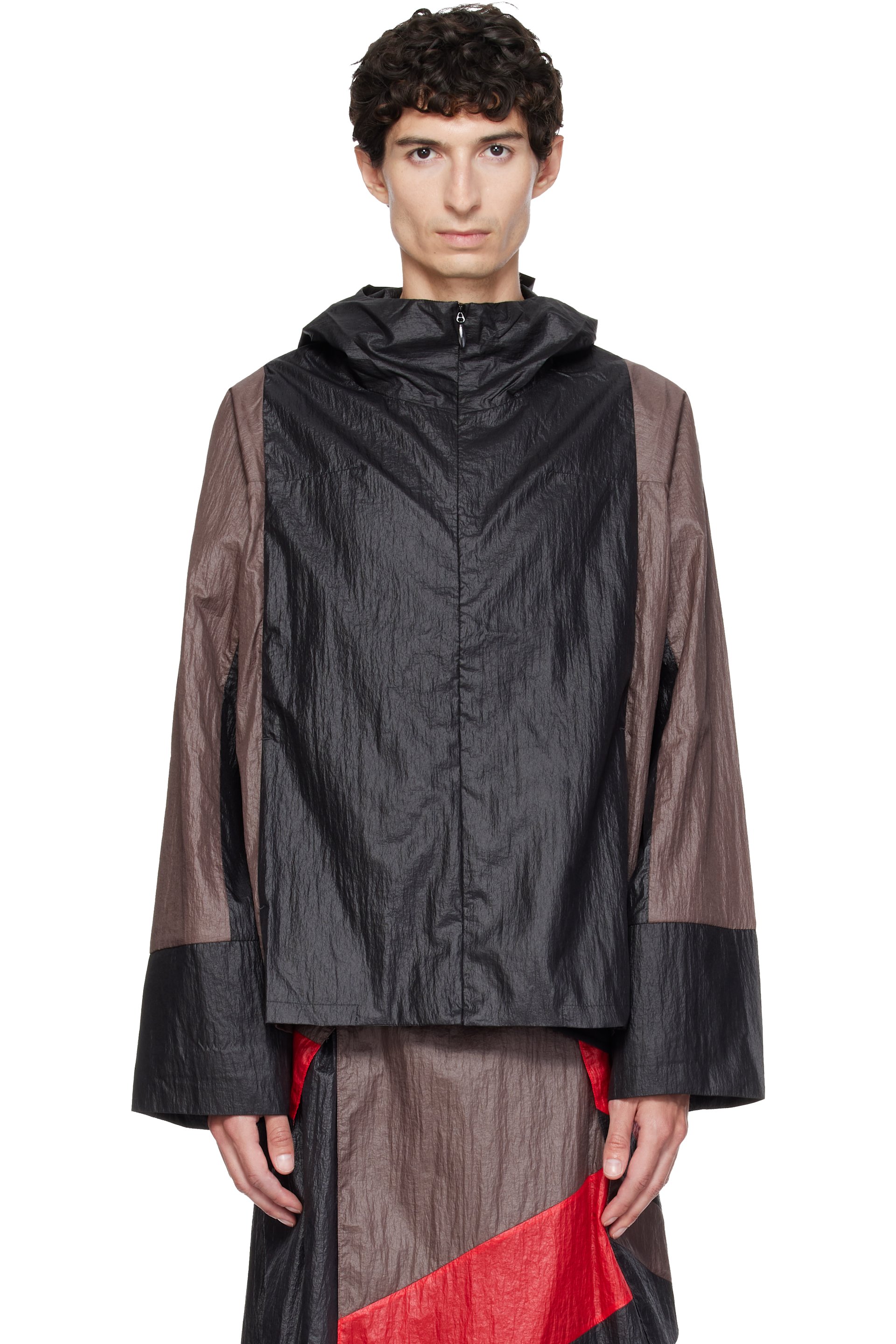 Kiko Kostadinov - Black & Brown Tomelilla Stripe Jacket