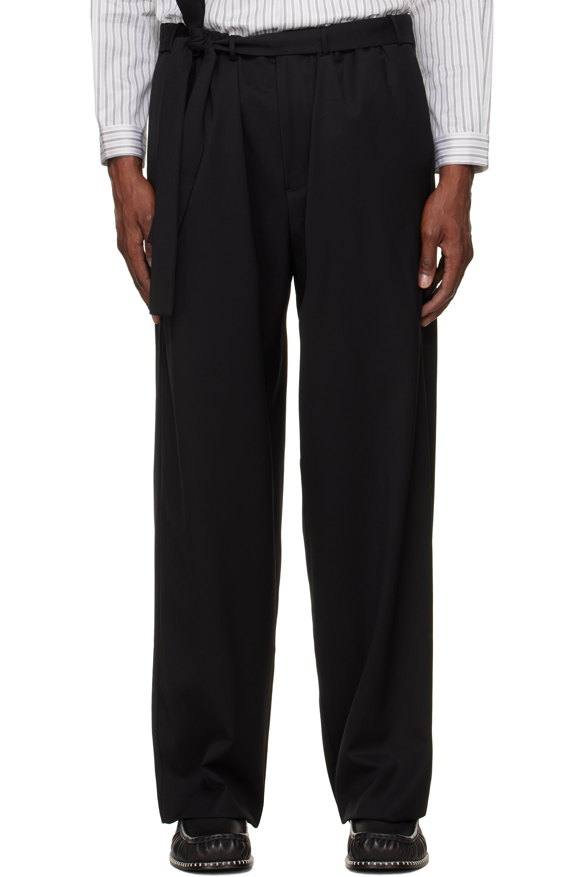 Kiko Kostadinov - Black Laan Gathered Trousers