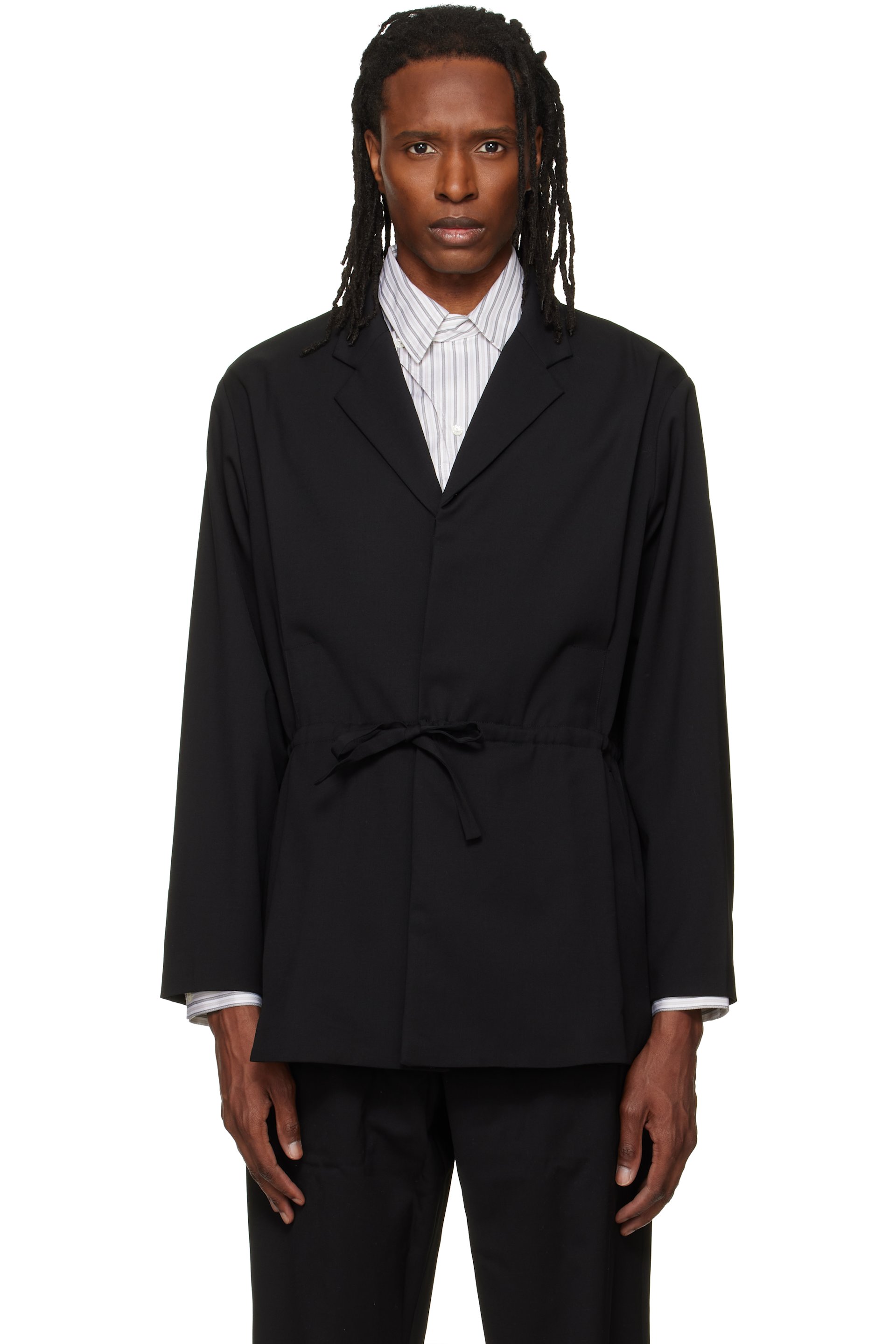 Kiko Kostadinov - Black Laan Gathered Blazer
