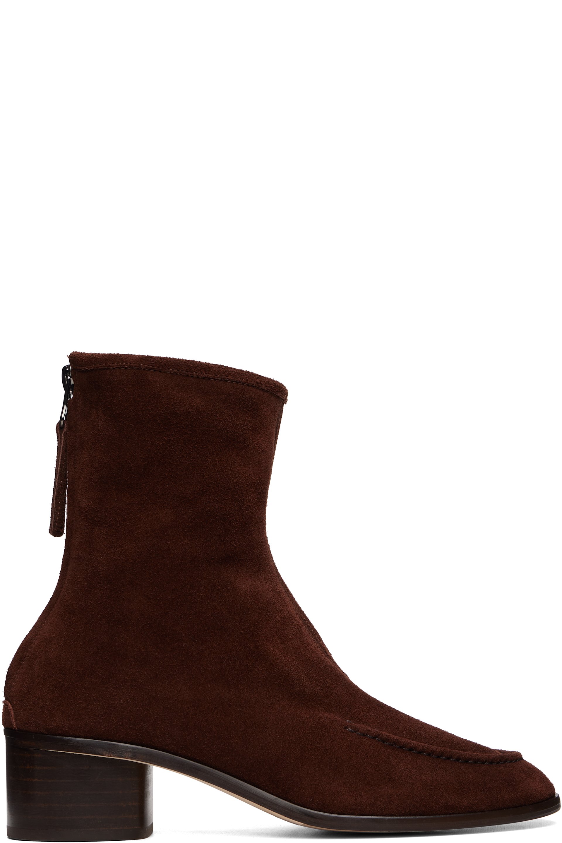 HEREU - Brown Juliol Calf Suede Heeled Boots