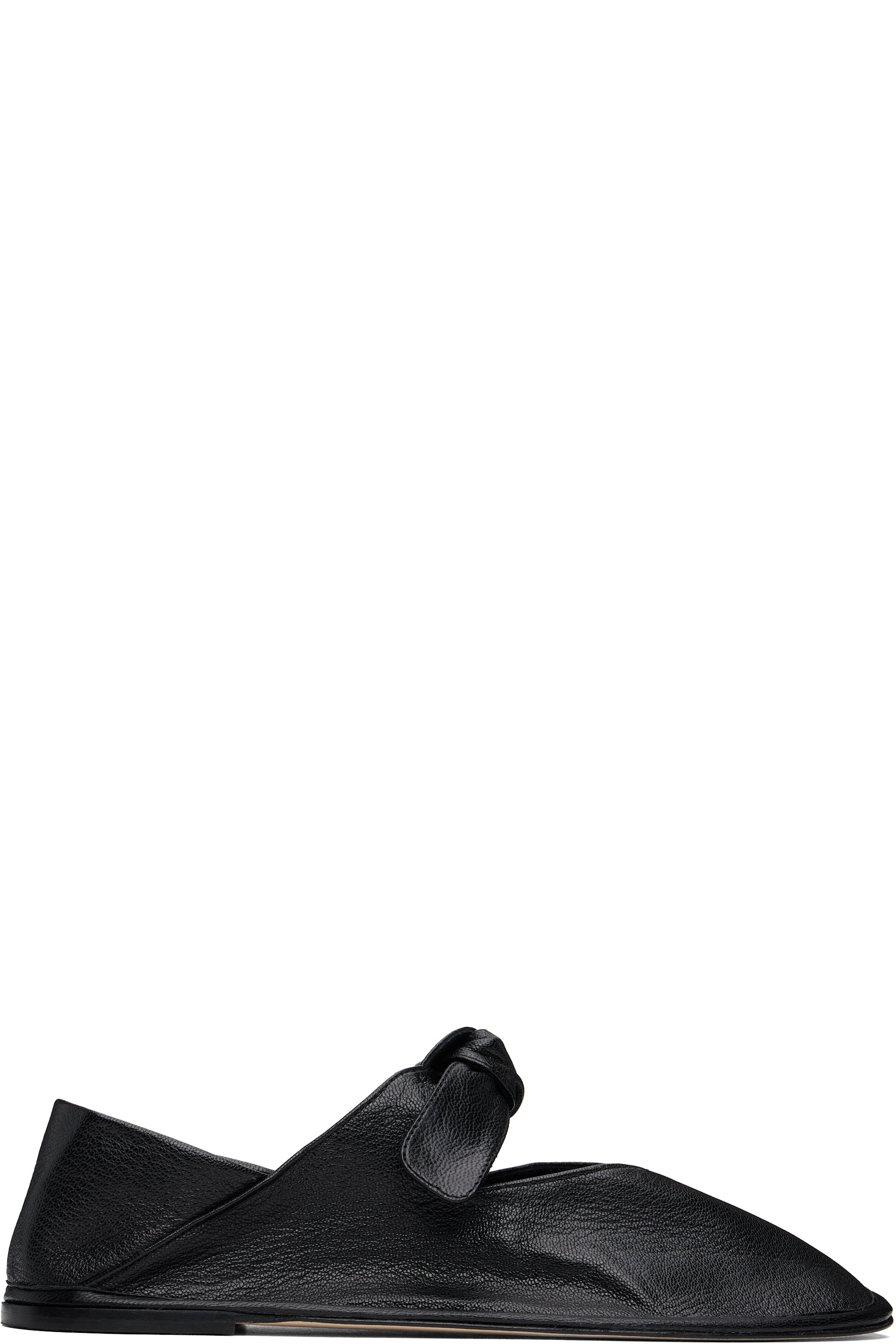 HEREU - Black Llasada Supple Shiny Ballerina Flats