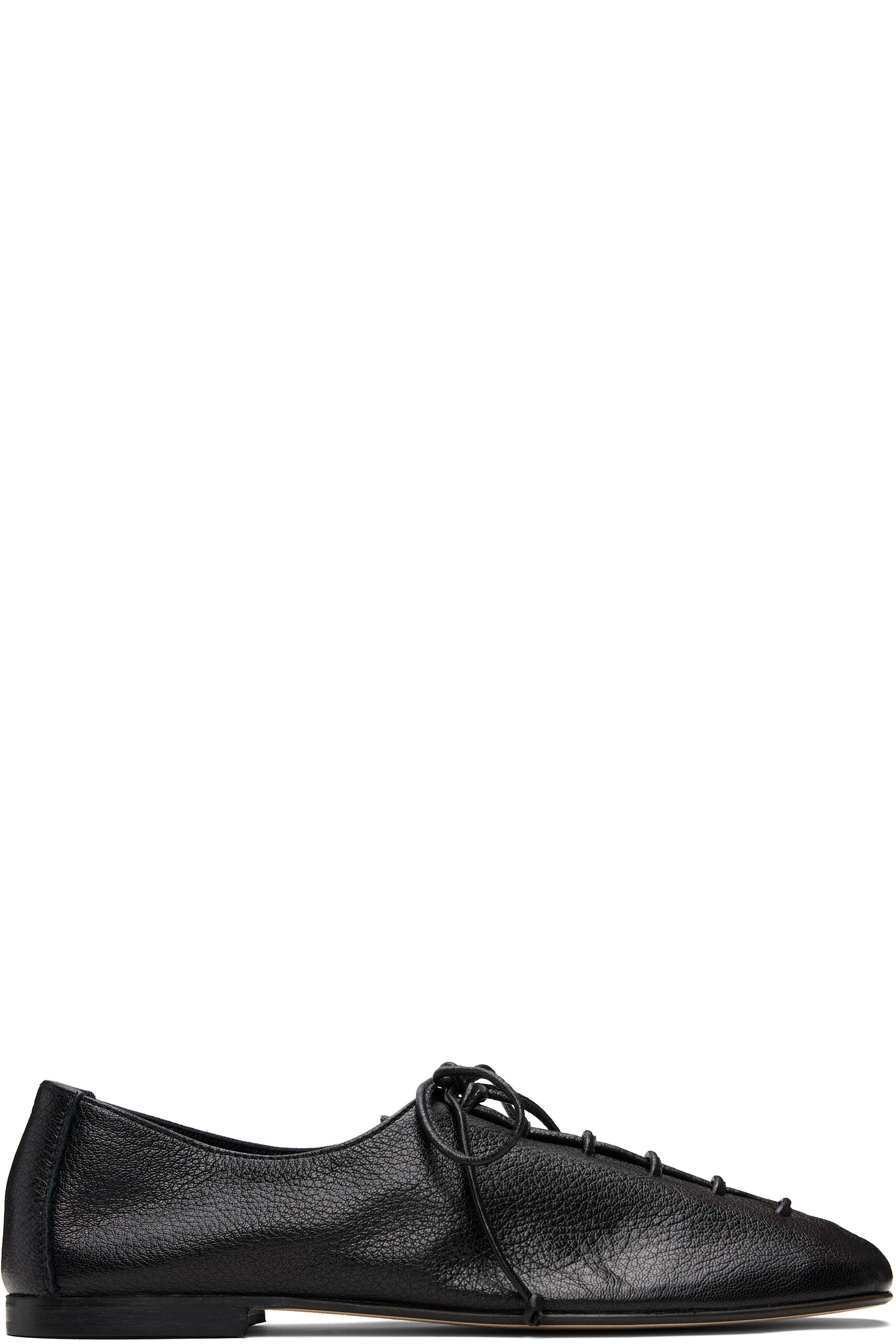 HEREU - Black Plegada Shiny Oxfords