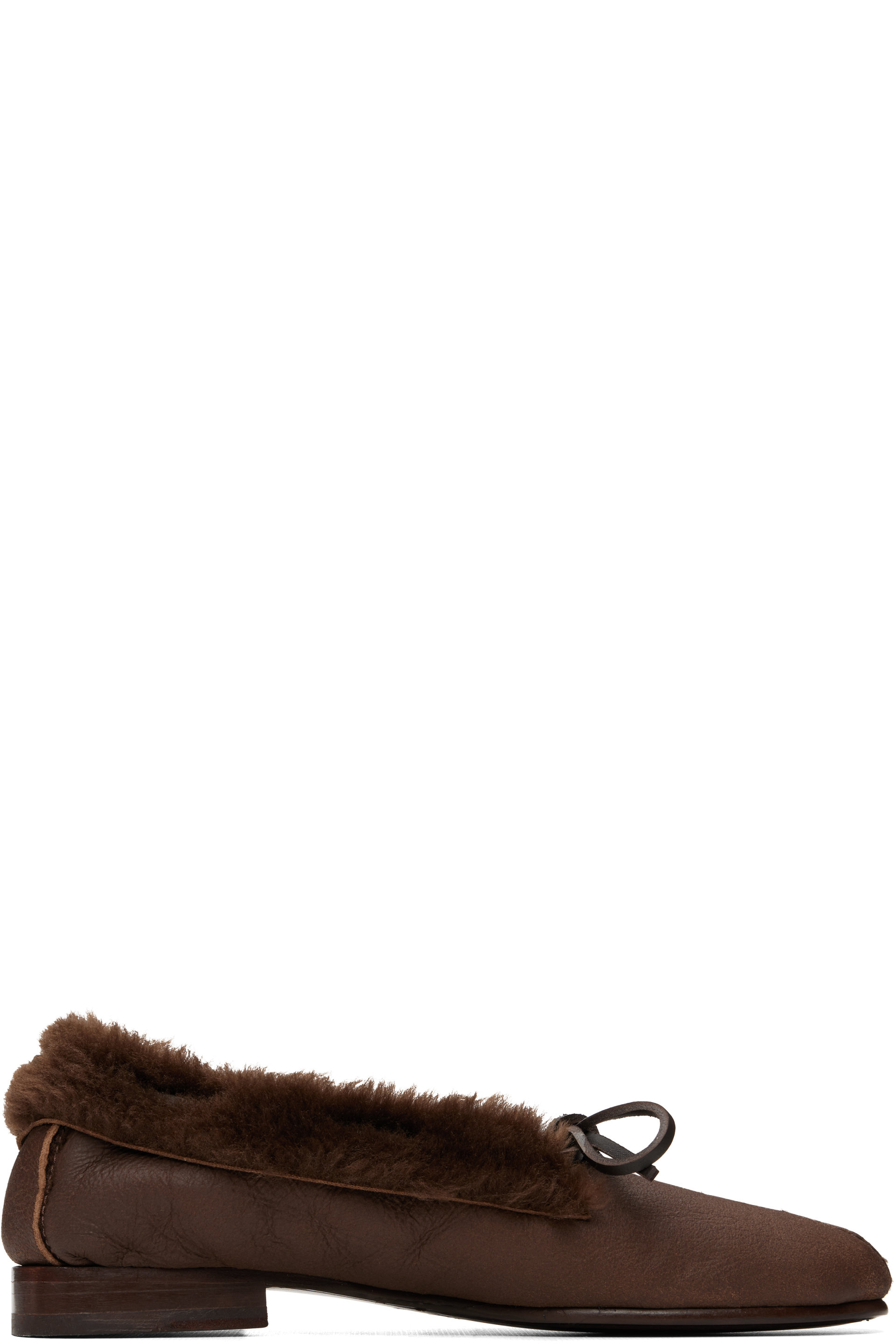 HEREU - 棕色 Tilla Shearling 乐福鞋