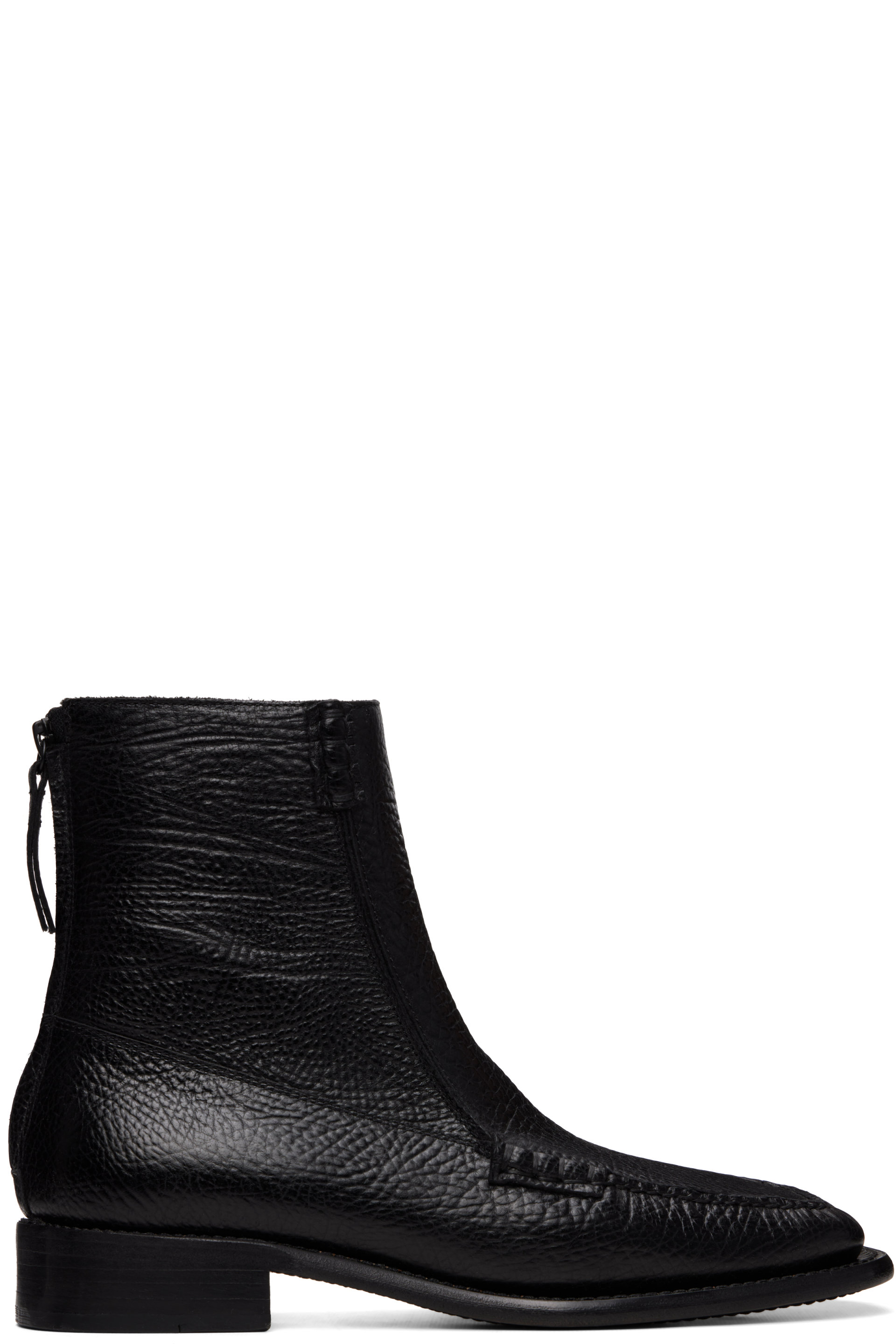 HEREU - Black Quadra Grainy Boots