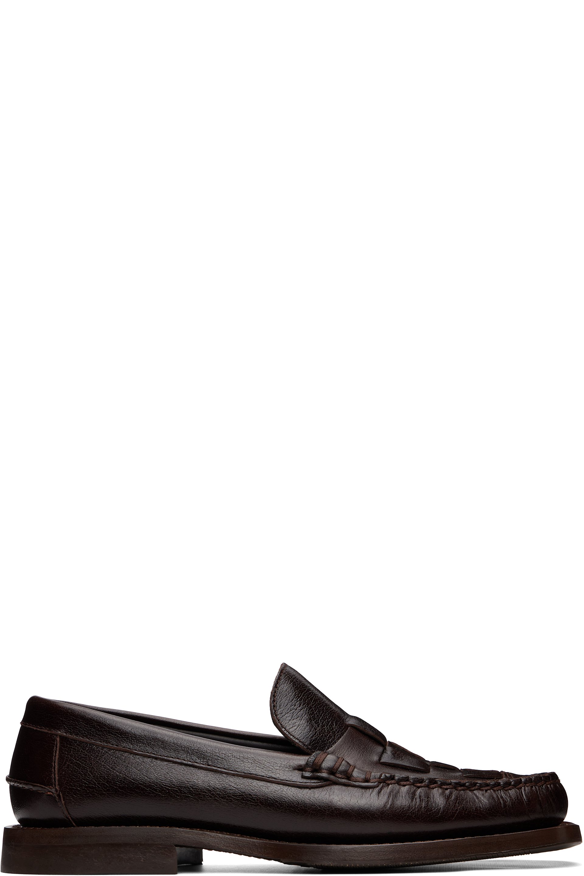 HEREU - Brown Nombela Waxed Loafers