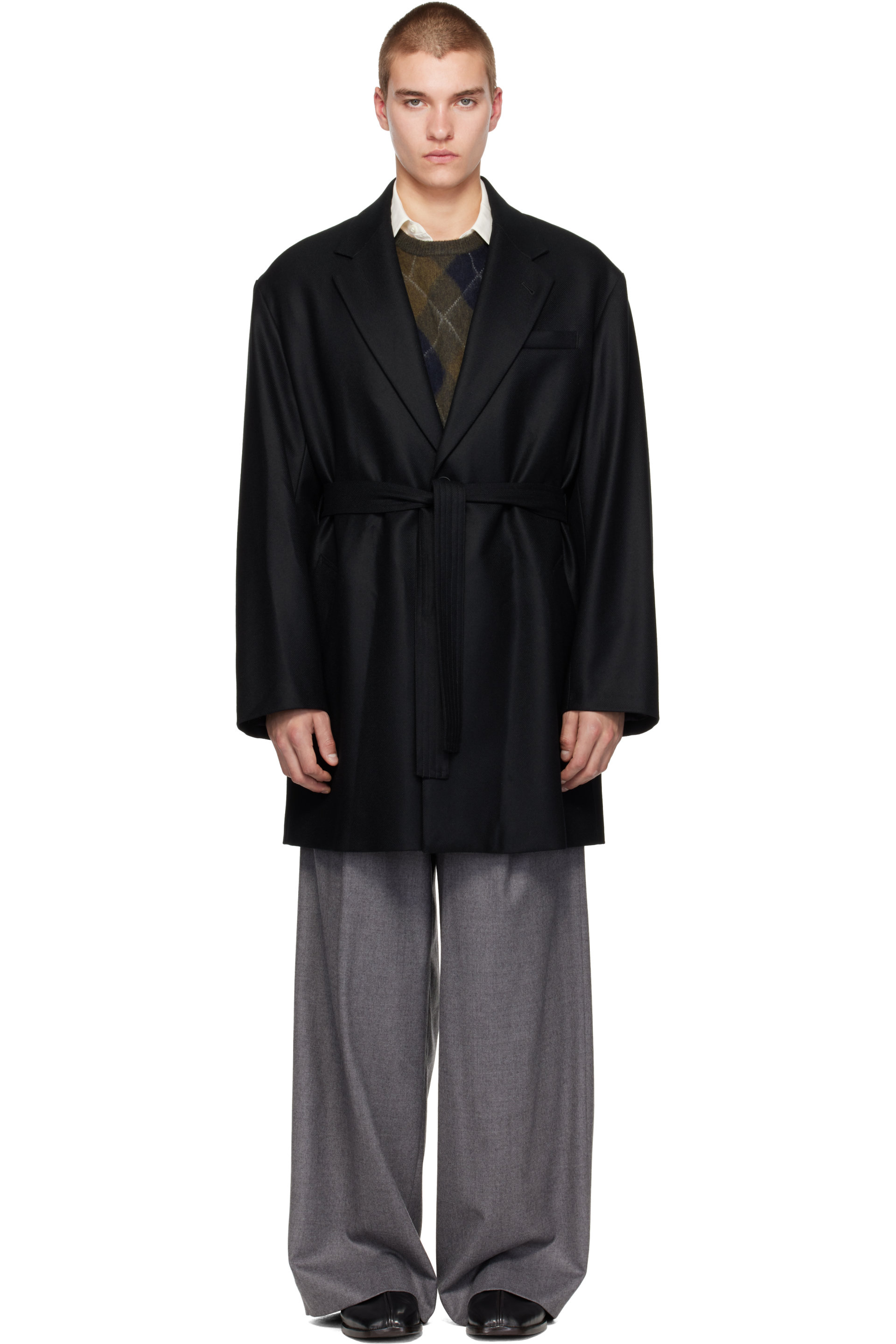 ssstein - Manteau noir en flanelle