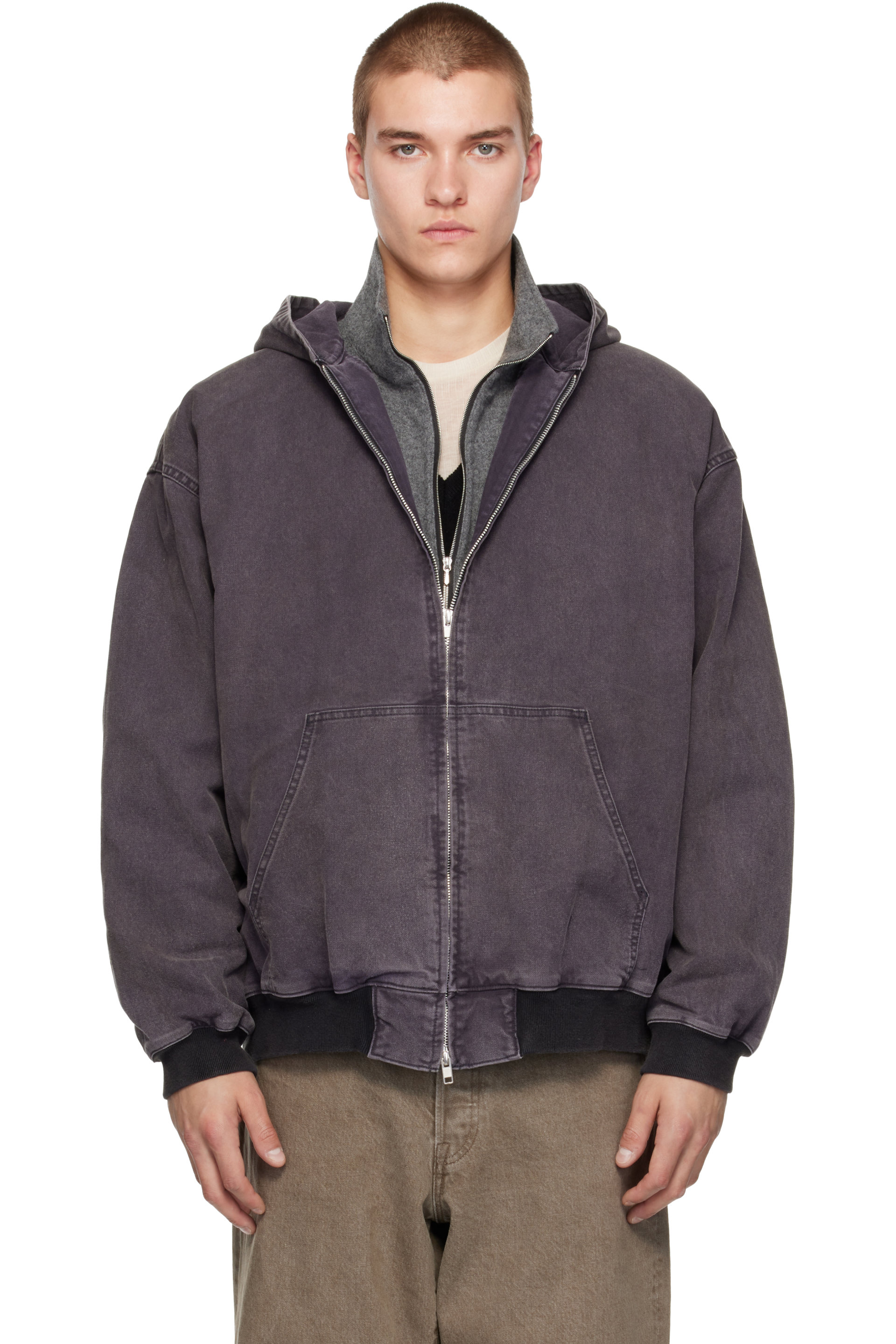 ssstein - Gray Vintage Hooded Jacket