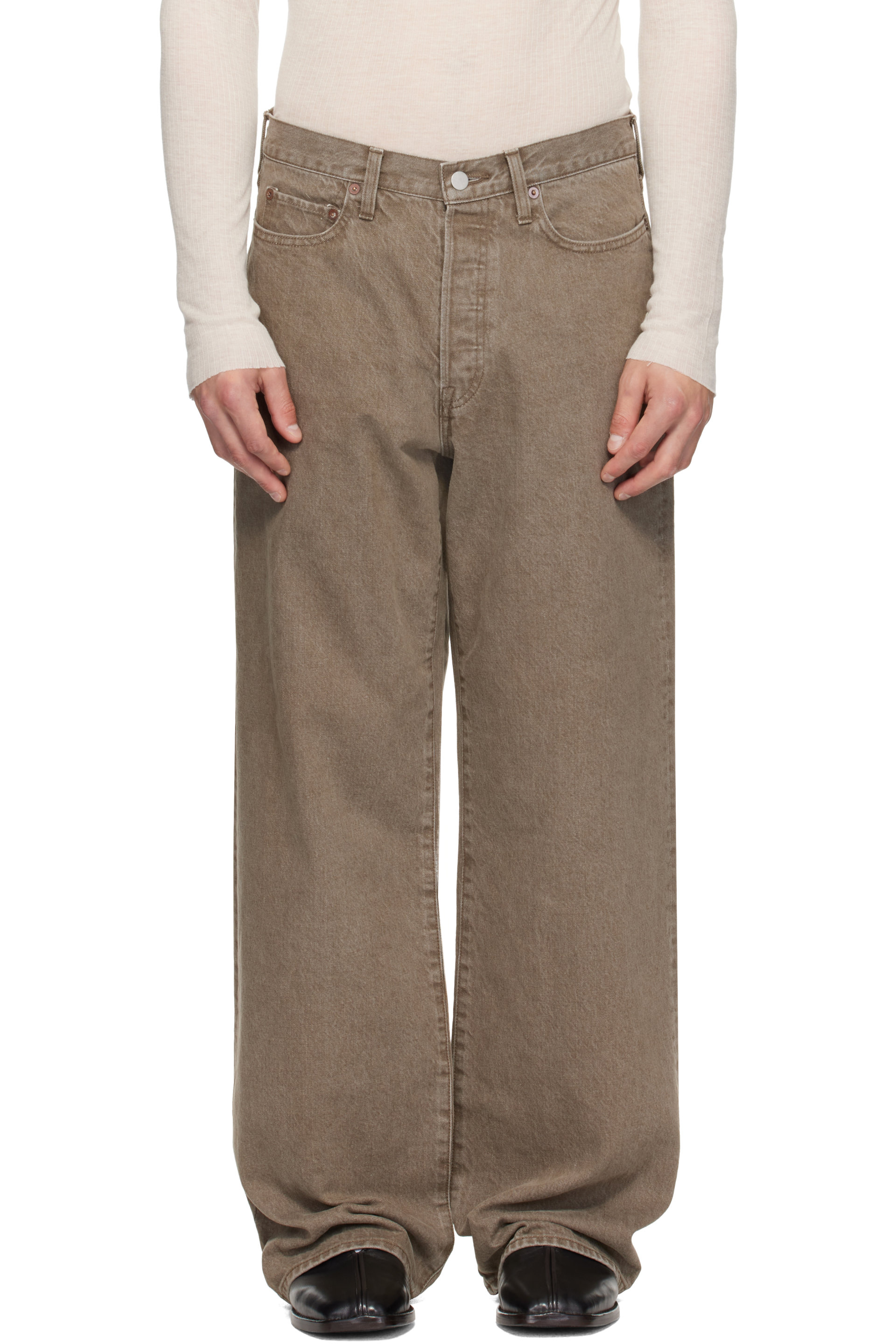 ssstein - Khaki Loose Color Jeans