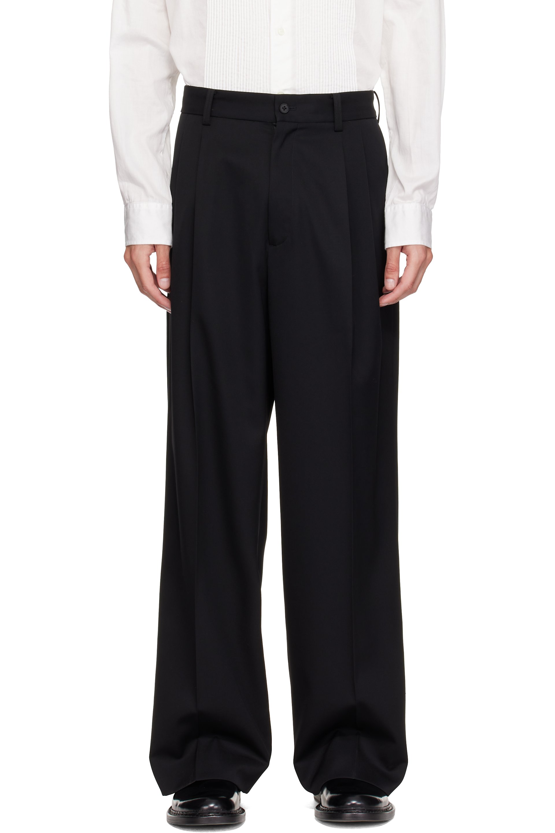 ssstein - Black Long Wide Trousers