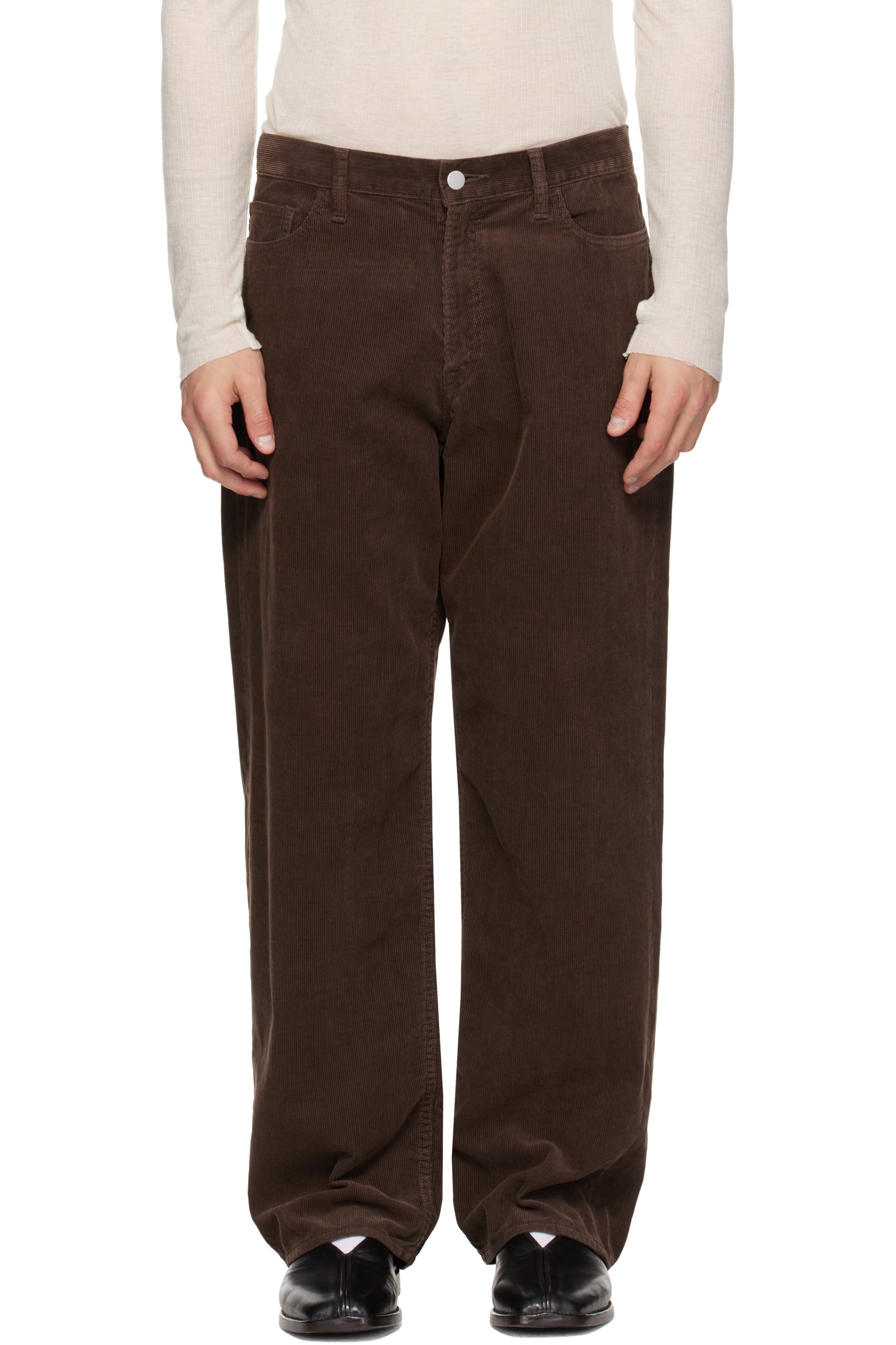 ssstein - Brown Relax Fit Vintage Corduroy Trousers