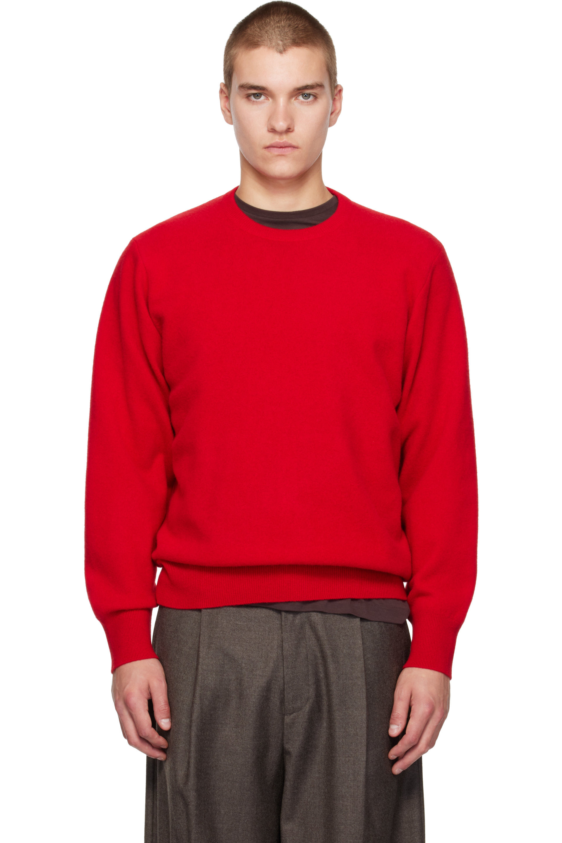 ssstein - Red Extra Fine Wool Crewneck Sweater