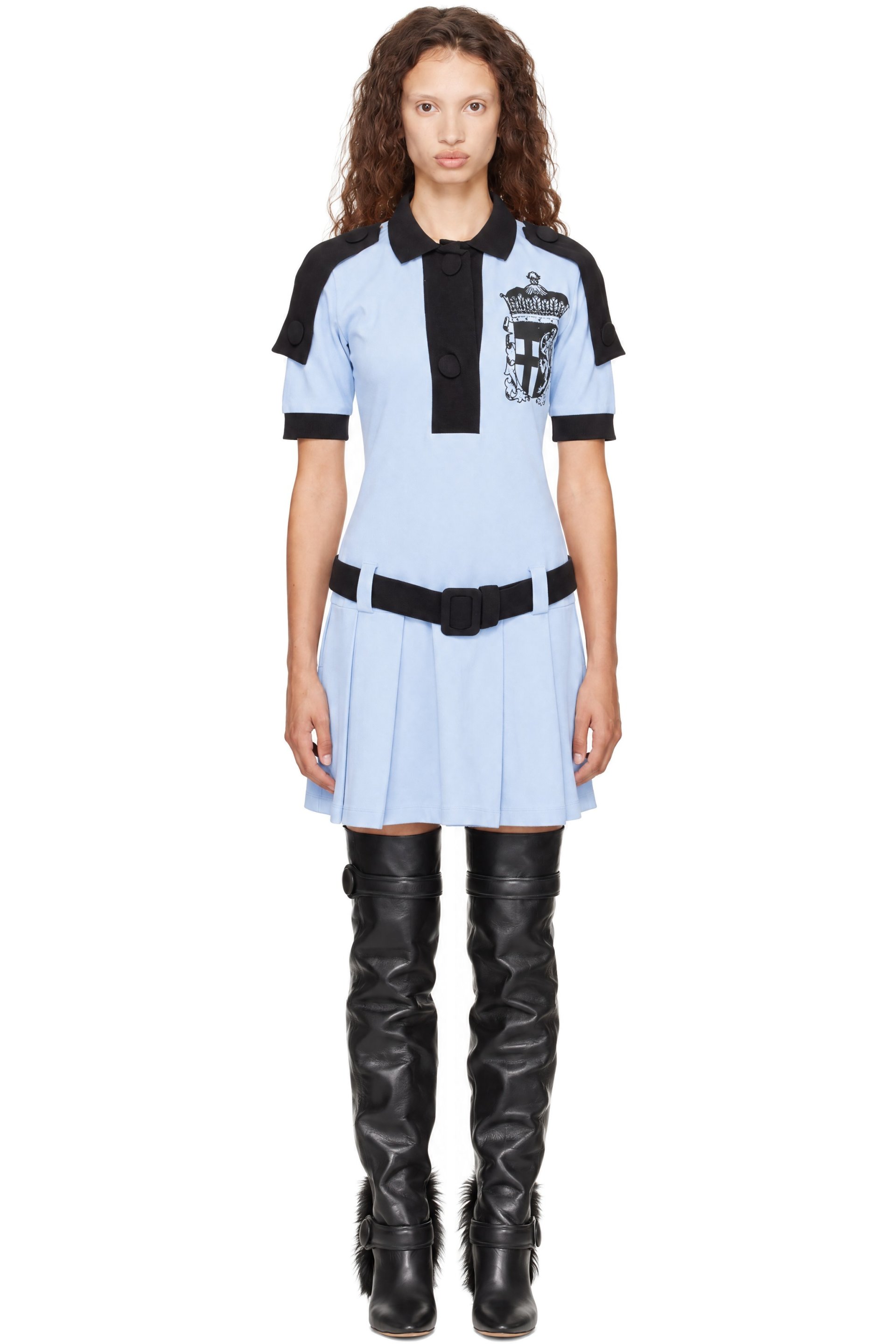 VAQUERA - Blue Crest Polo Midi Dress