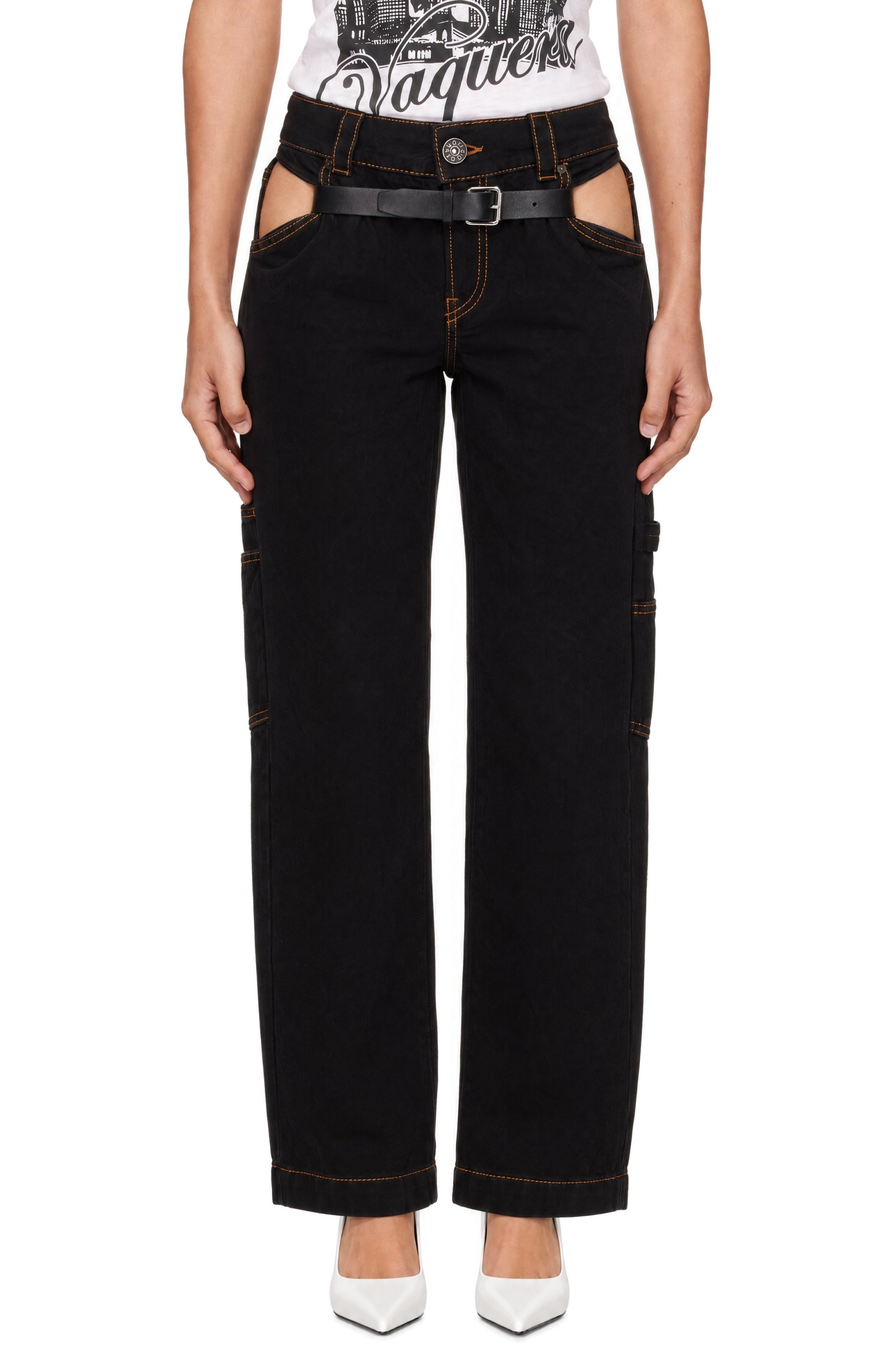 VAQUERA - Black Belted Jeans