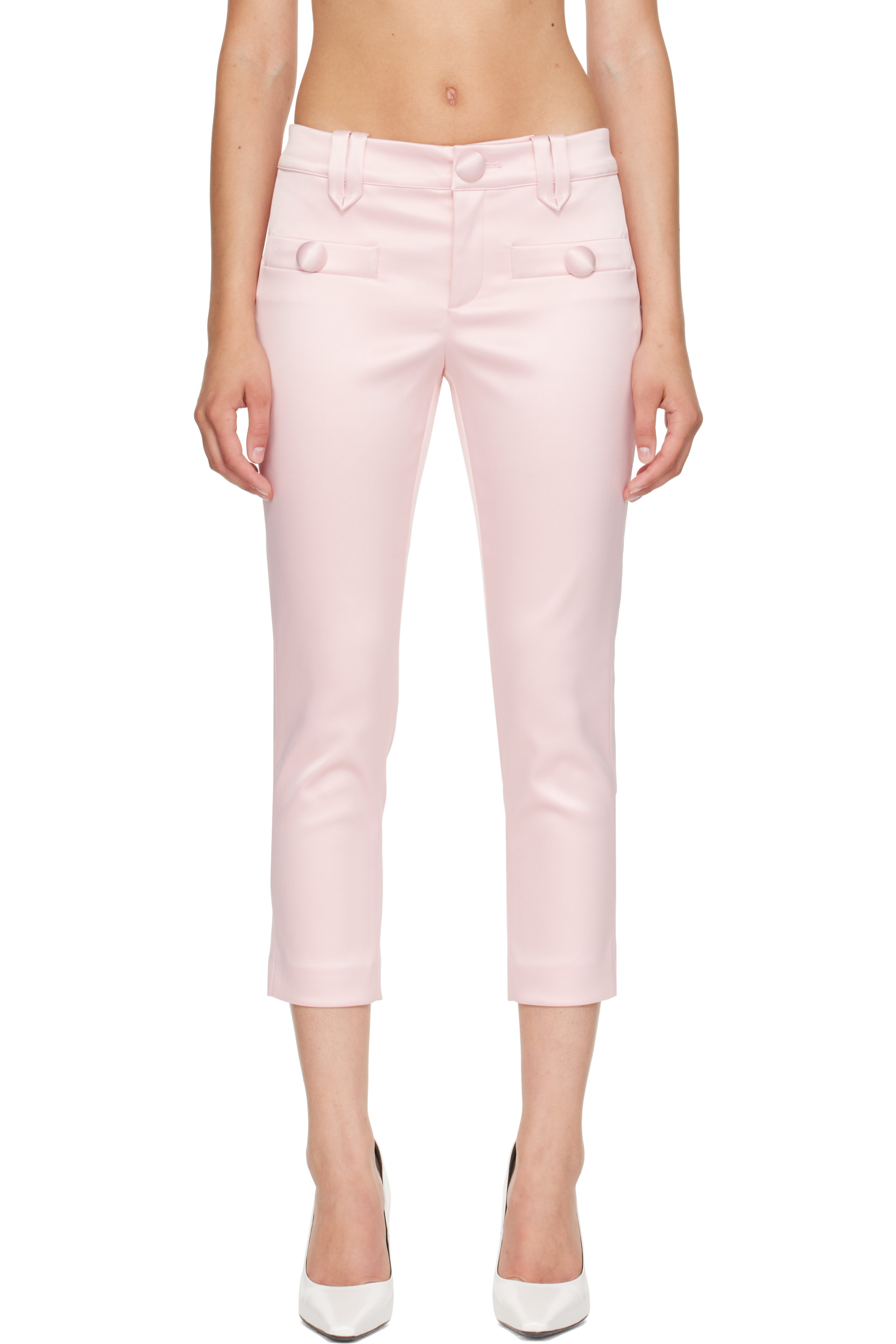 VAQUERA - Pink Satin Cigarette Trousers