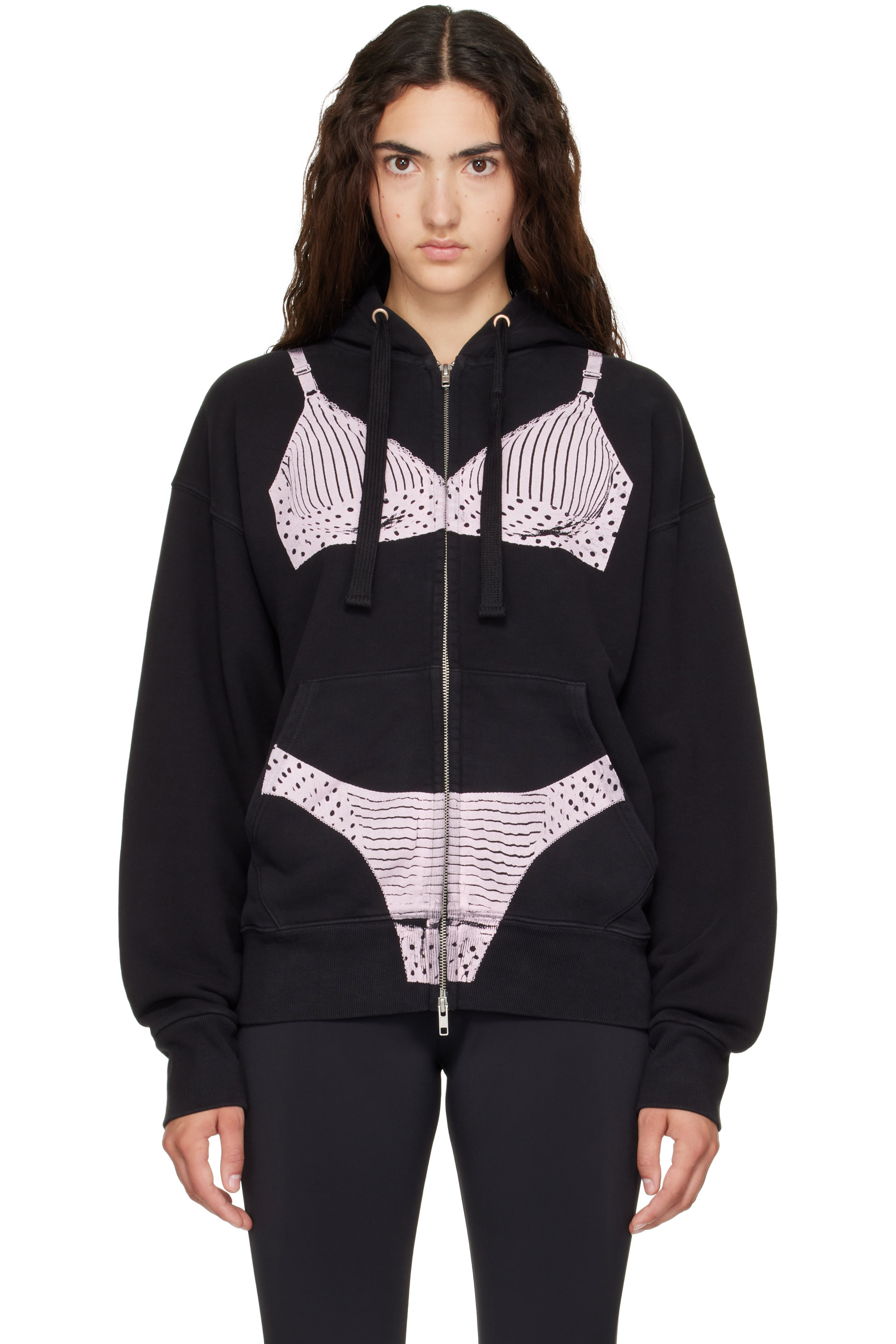 VAQUERA - Black Trompe L'Oeil Hoodie