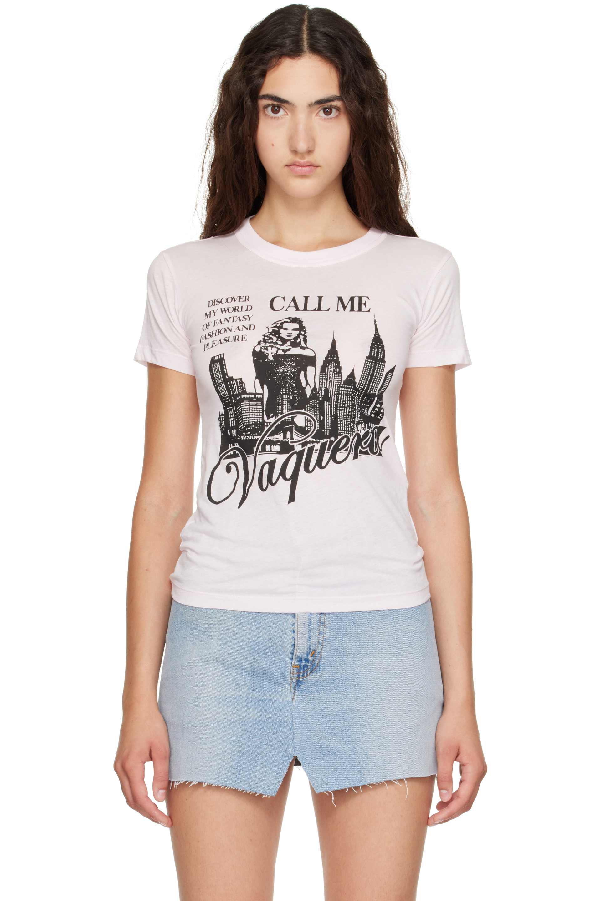 VAQUERA - Pink 'Call Me' T-shirt
