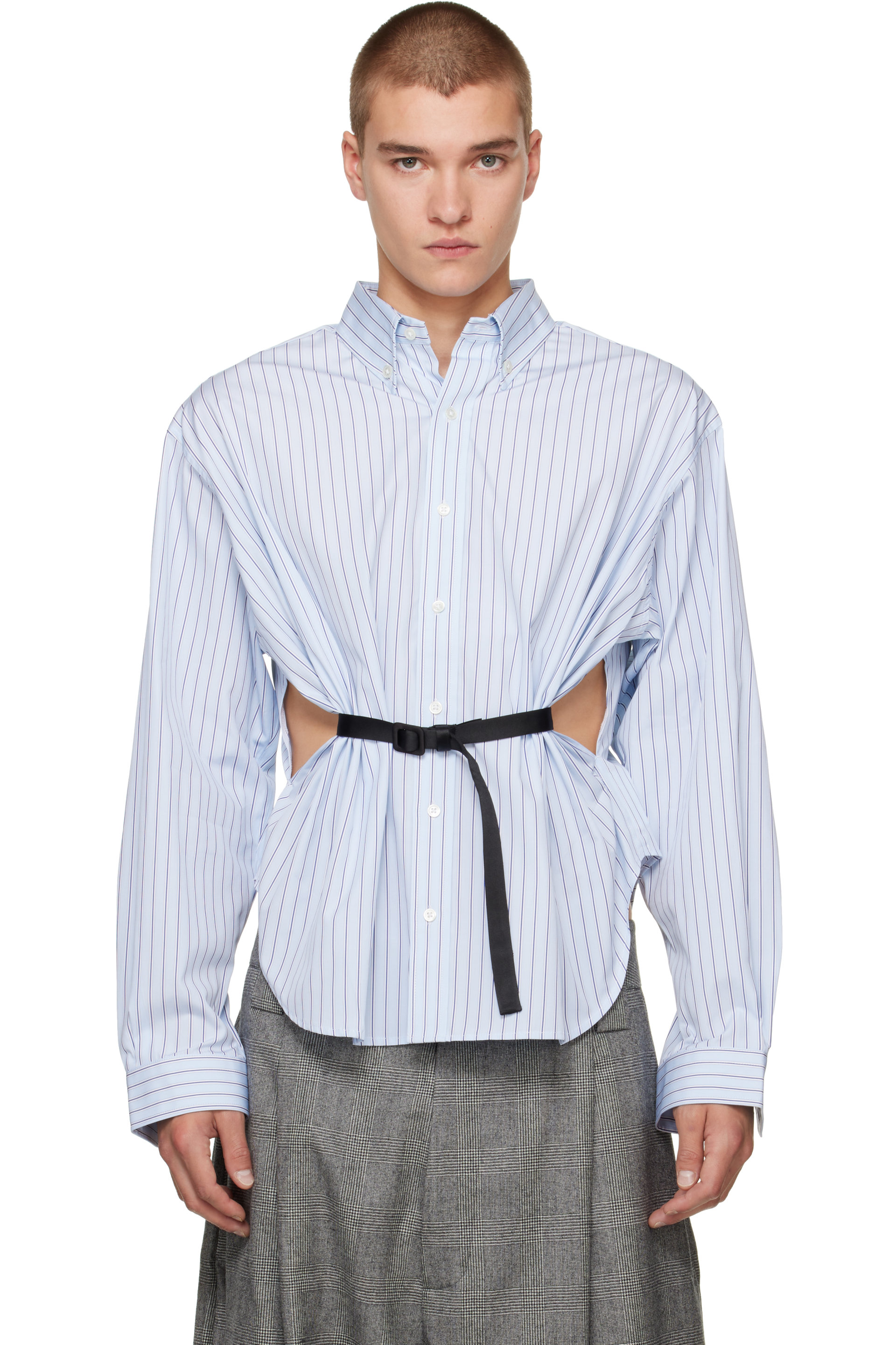 VAQUERA - Chemise bleue à ceinture