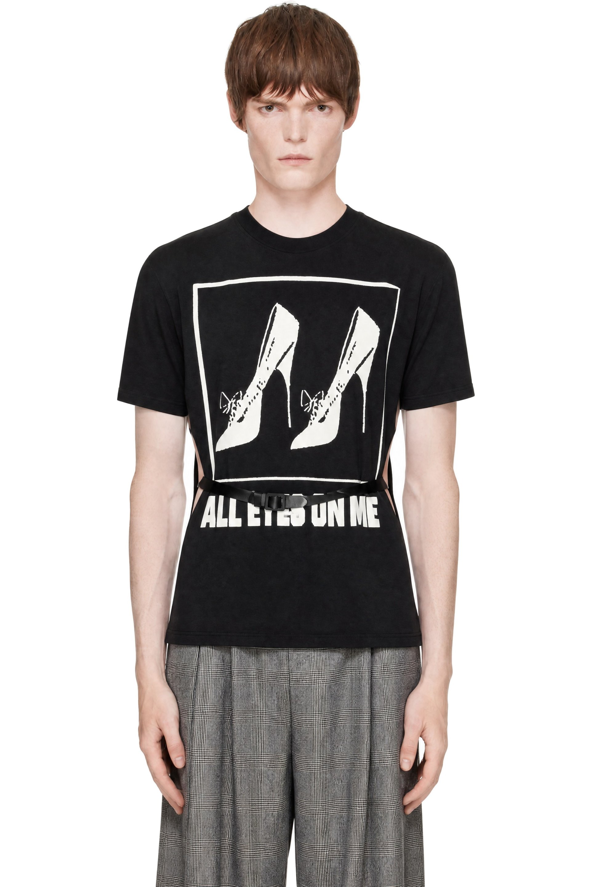 VAQUERA - Black 'All Eyes On Me' Belted T-shirt