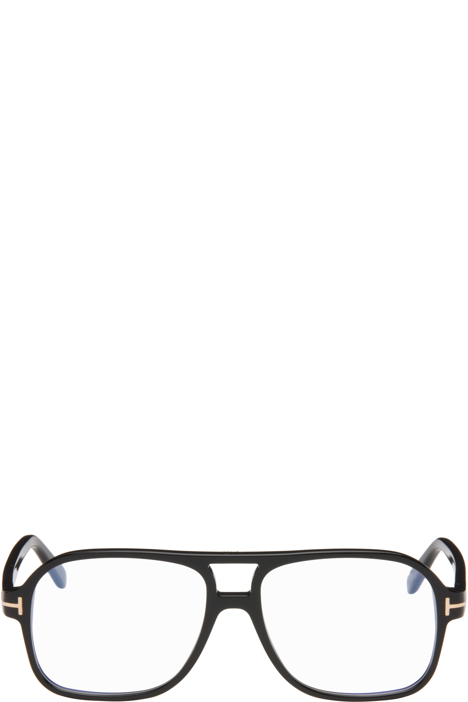 TOM FORD - Black Navigator Blue Block Glasses