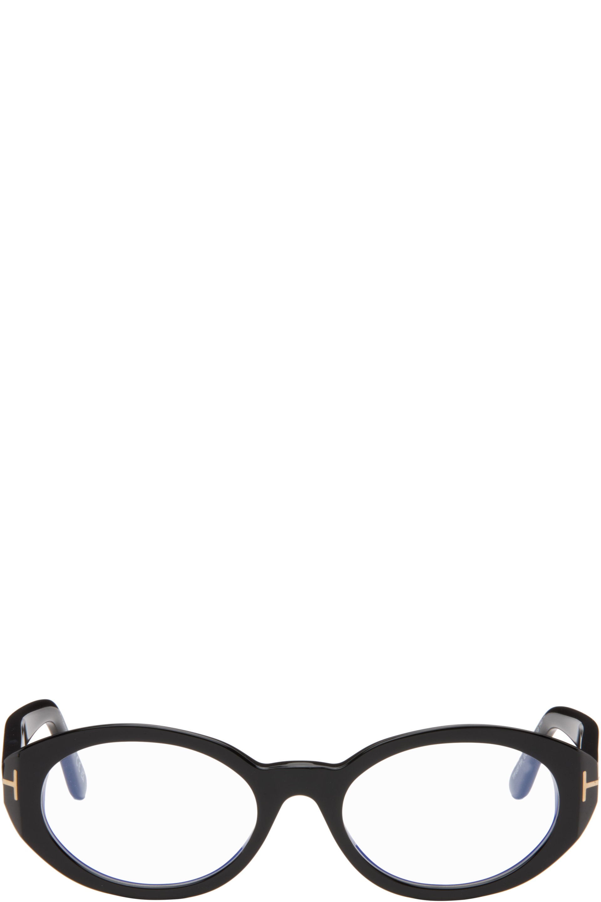 TOM FORD - Black Oval Blue Block Glasses