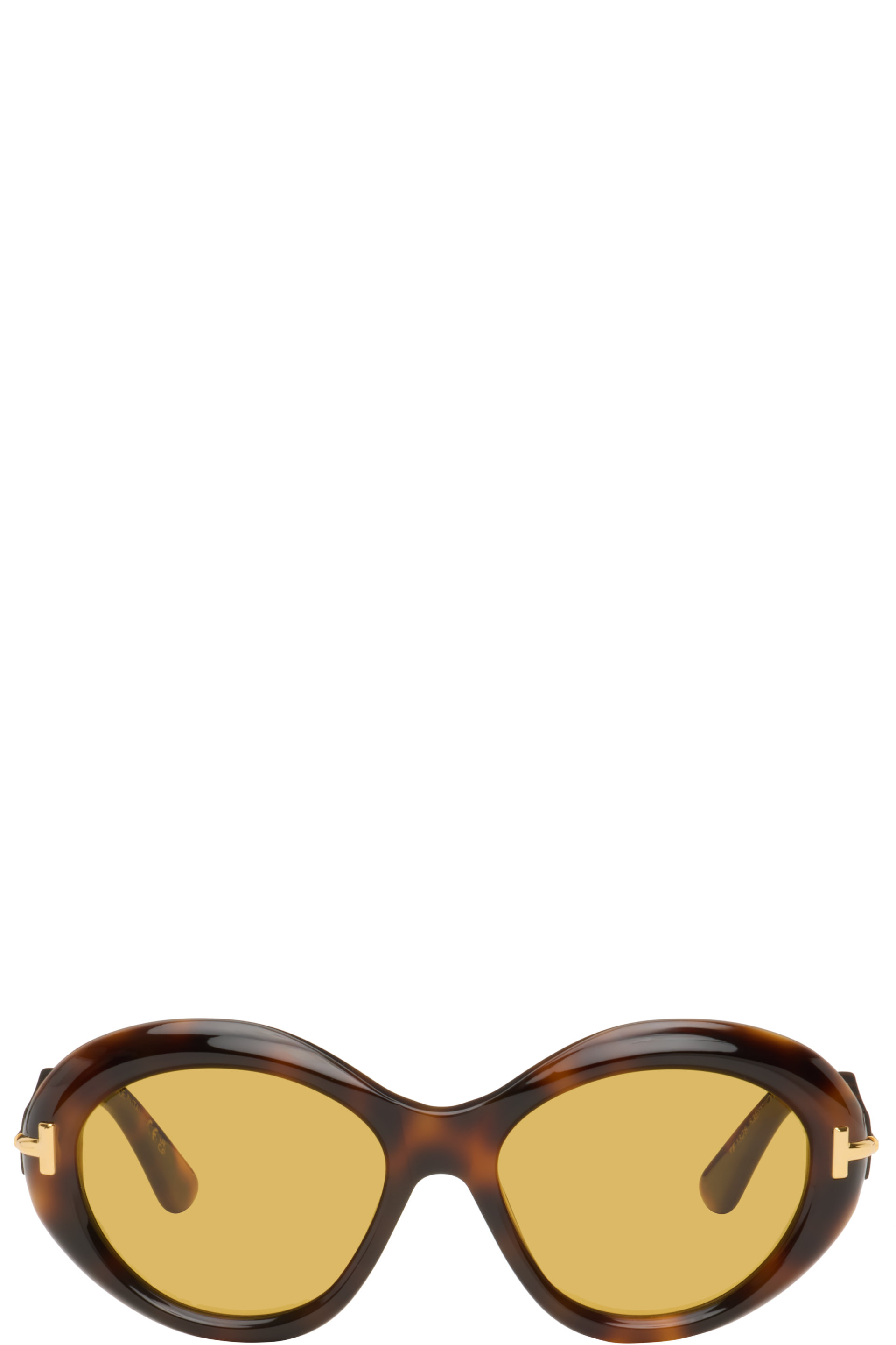 TOM FORD - Brown Icon Oval Sunglasses