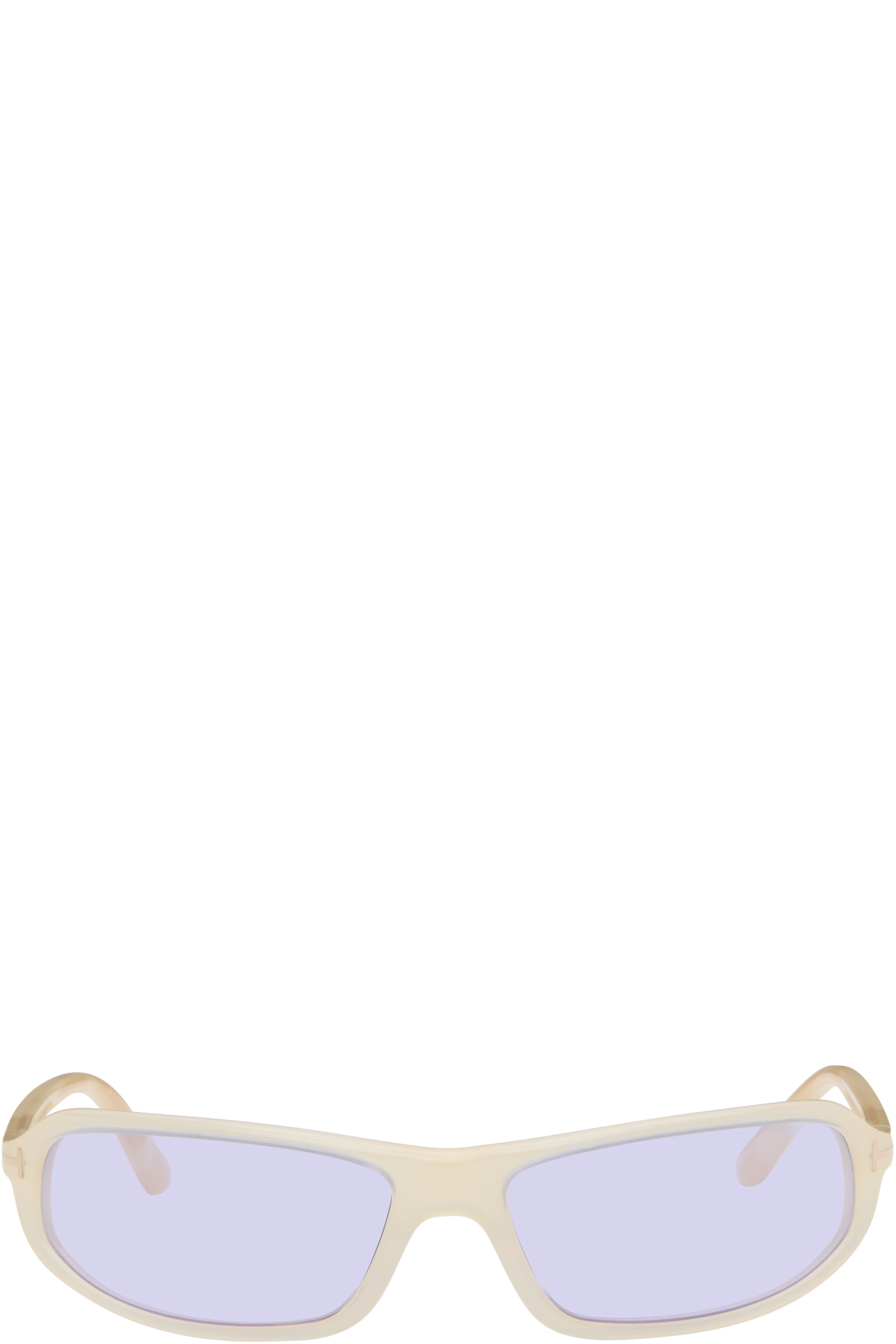 TOM FORD - Lunettes de soleil Addison blanc cassé