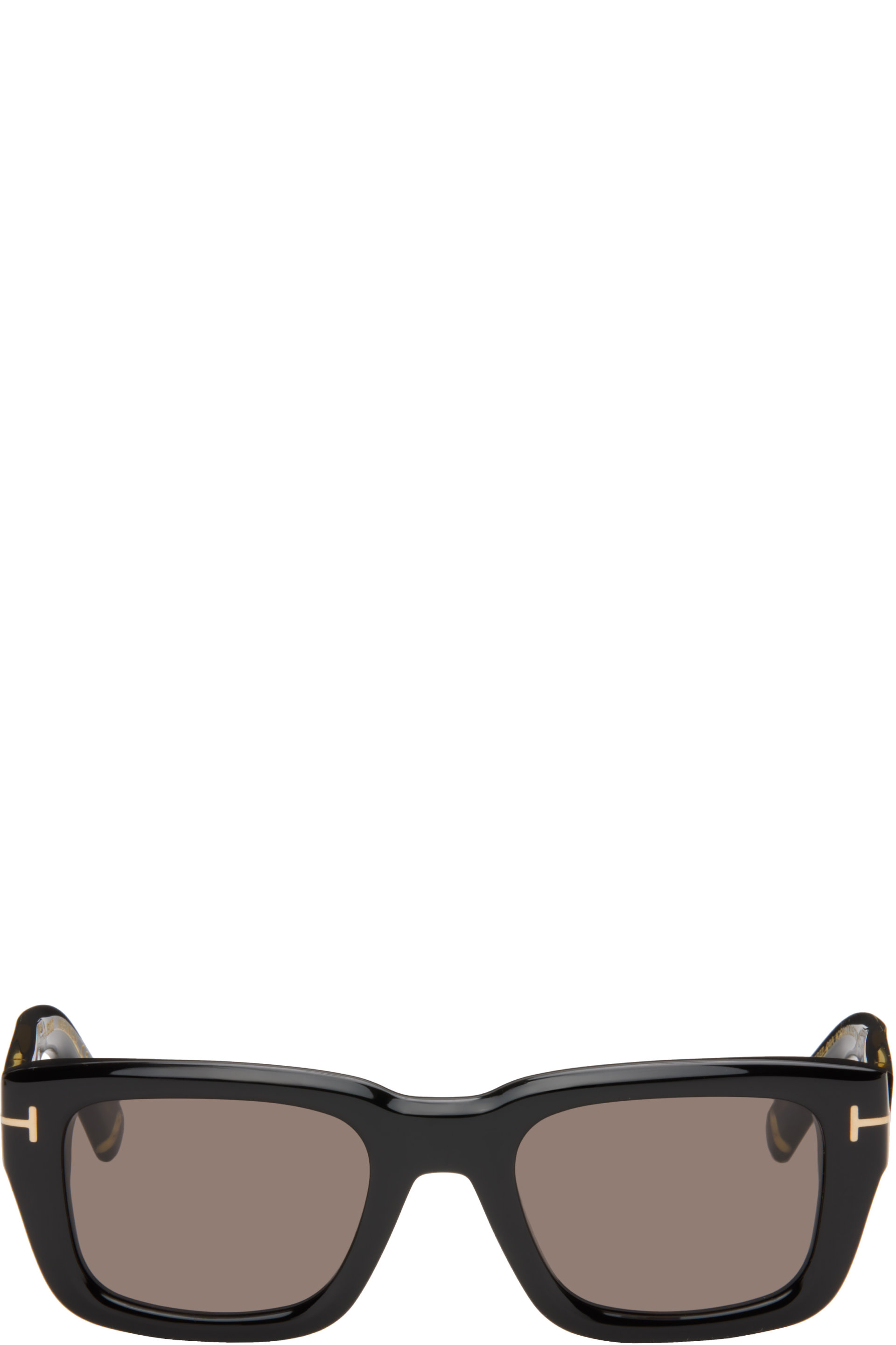 TOM FORD - Lunettes de soleil rectangulaires noires à logos en T