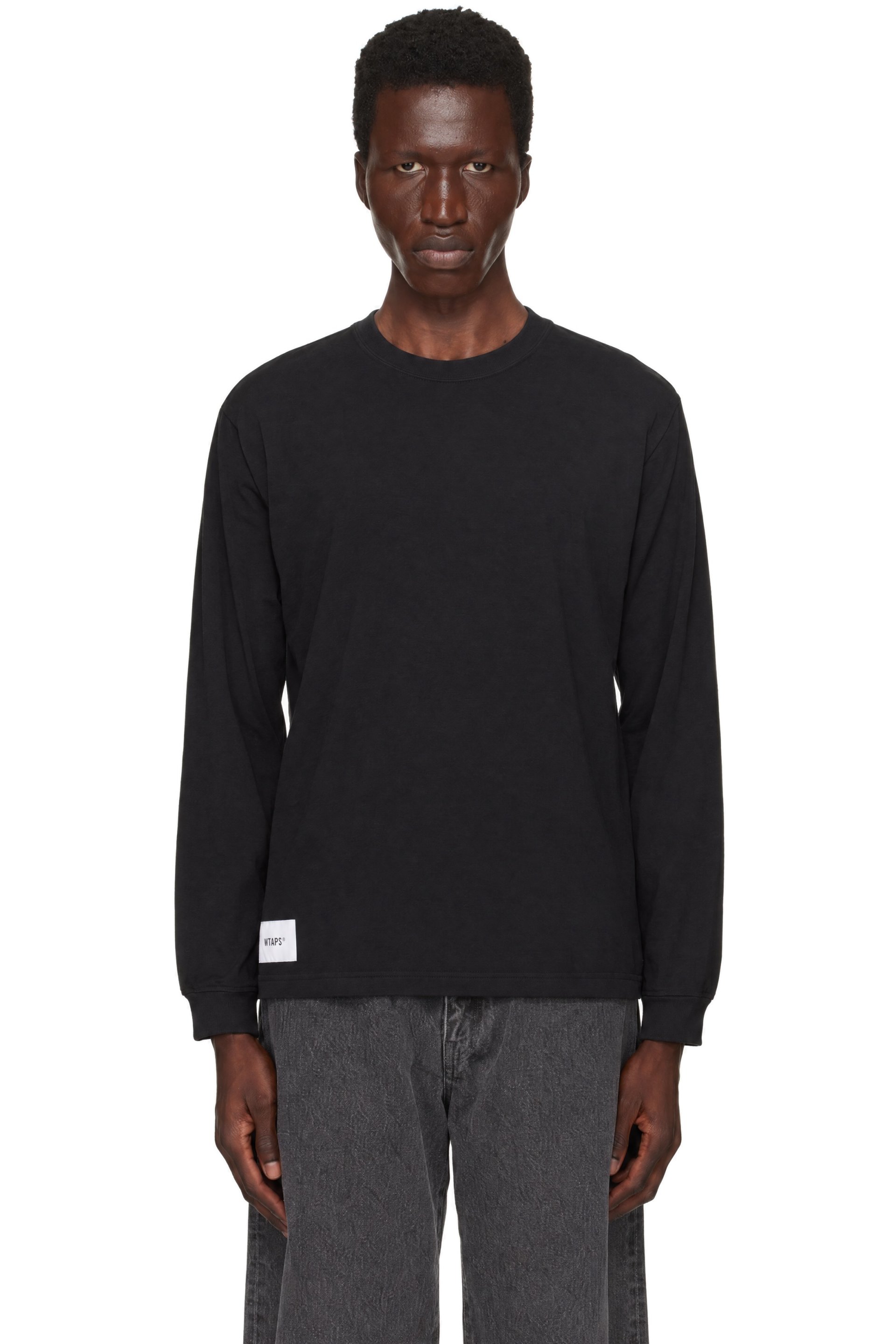 WTAPS - Black SIGN-YD 01 LS Cotton T-shirt