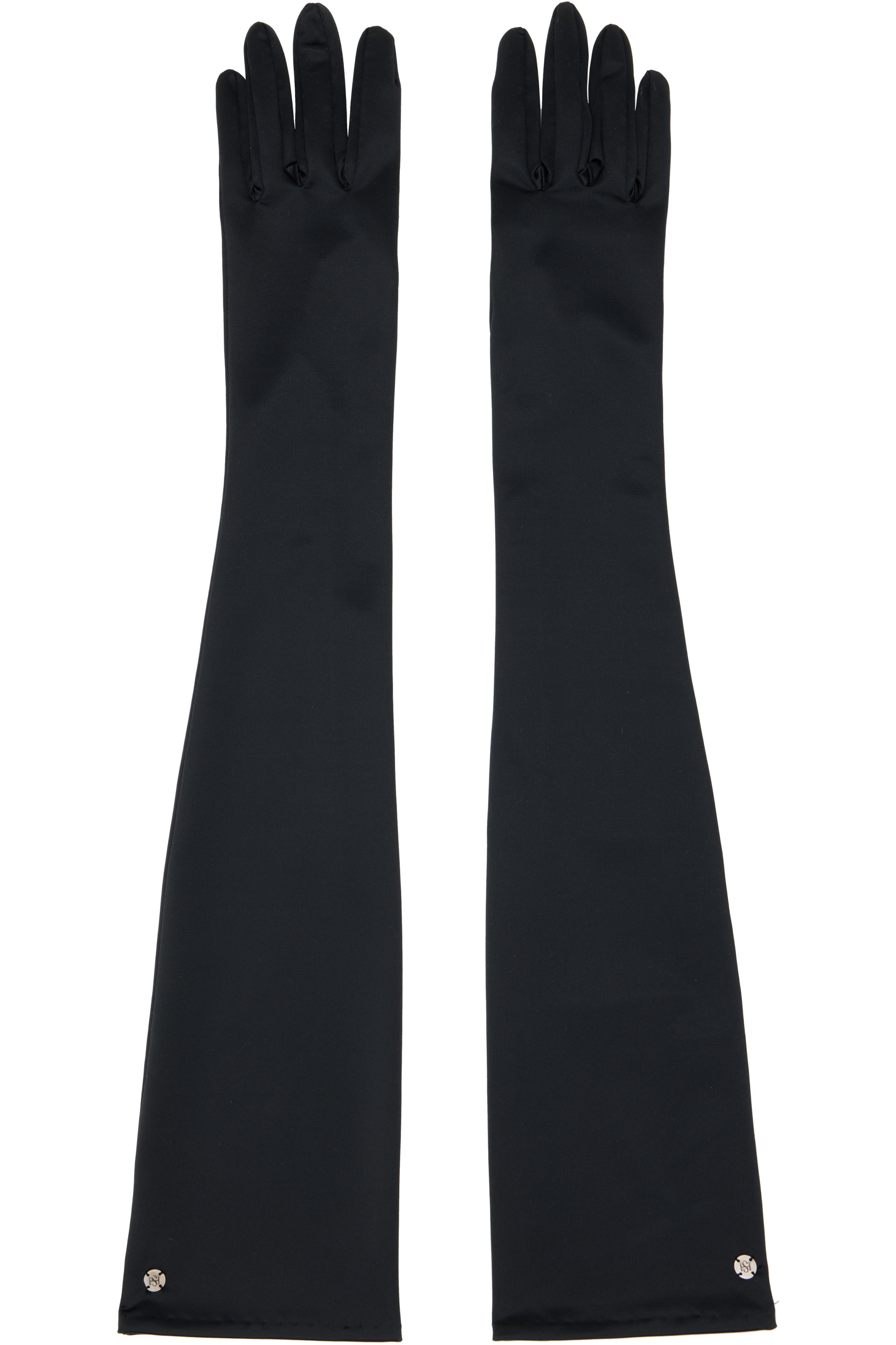 Handsome Stockholm - Black Satin Extra Long Gloves