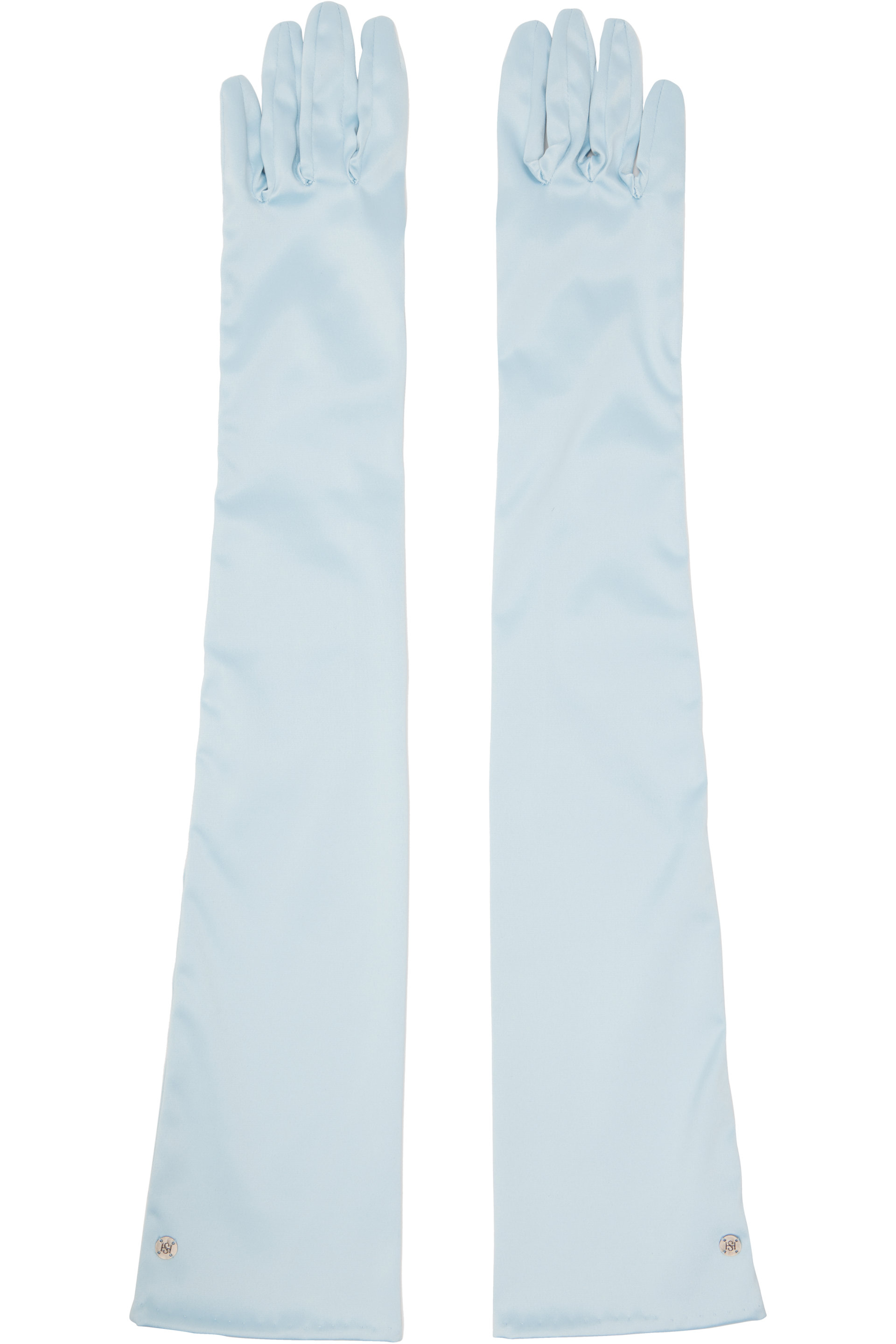 Handsome Stockholm - Blue Satin Extra Long Gloves