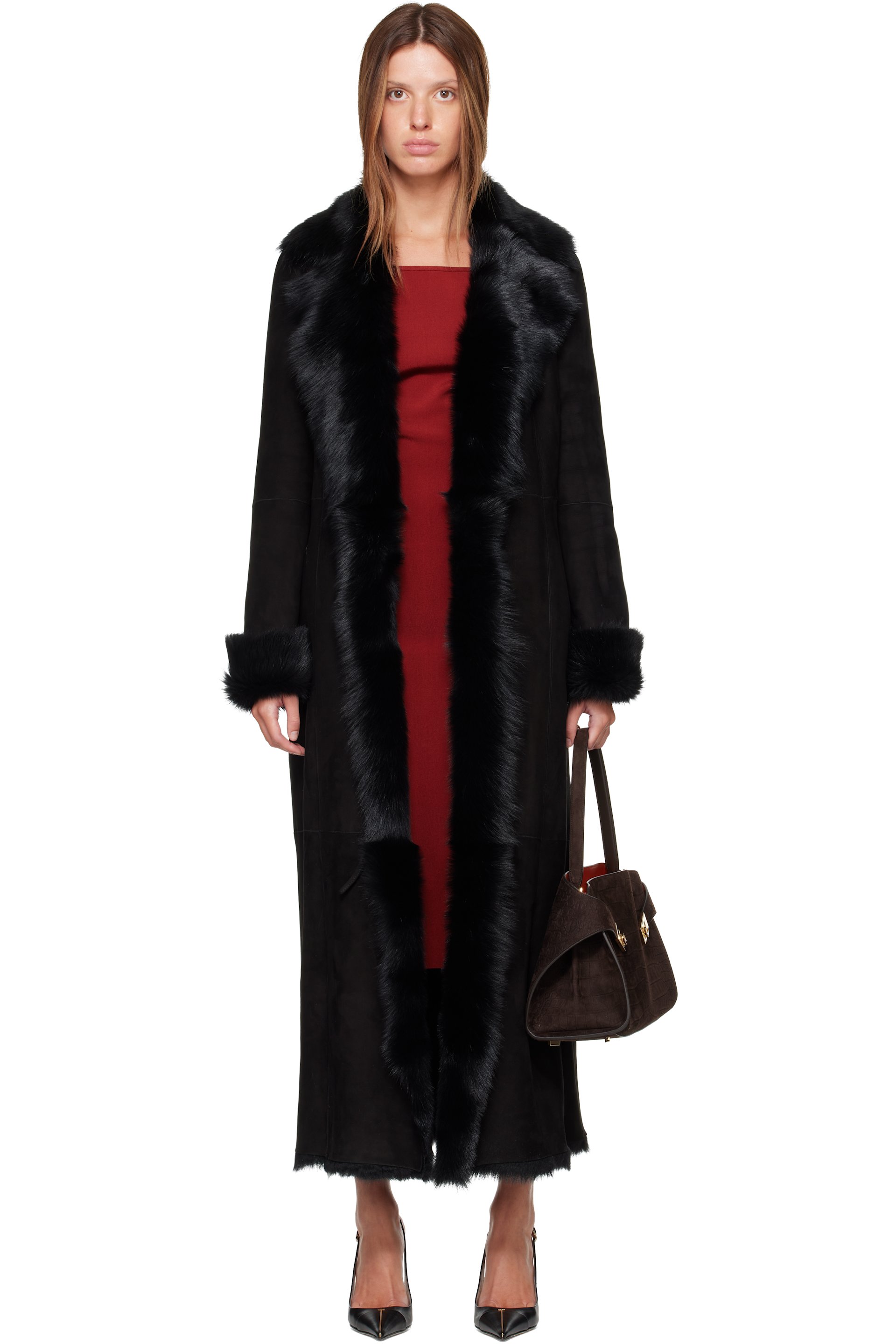 Nour Hammour - Black Joni Shearling Coat