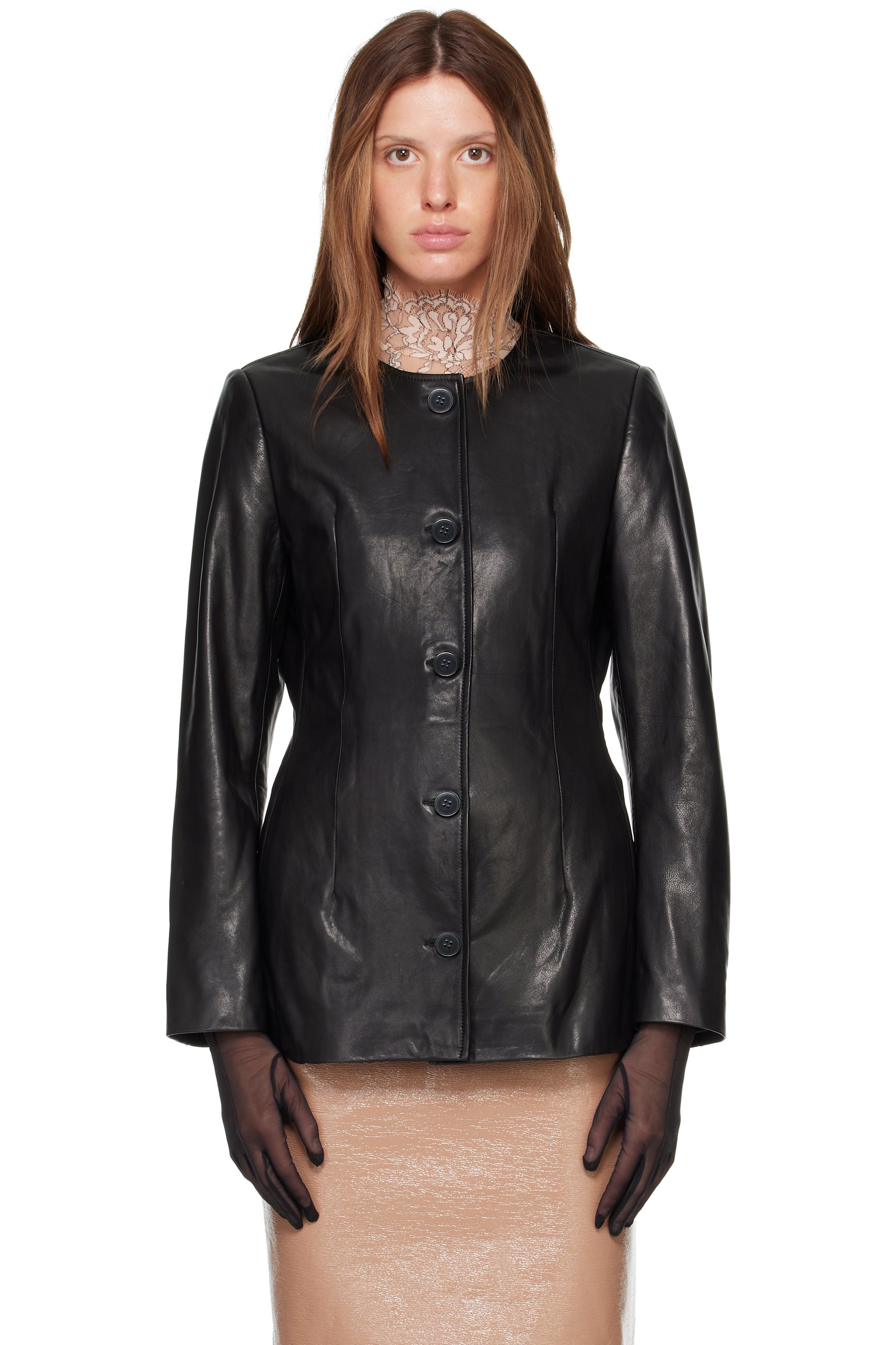 Nour Hammour - Black Maud Leather Blazer