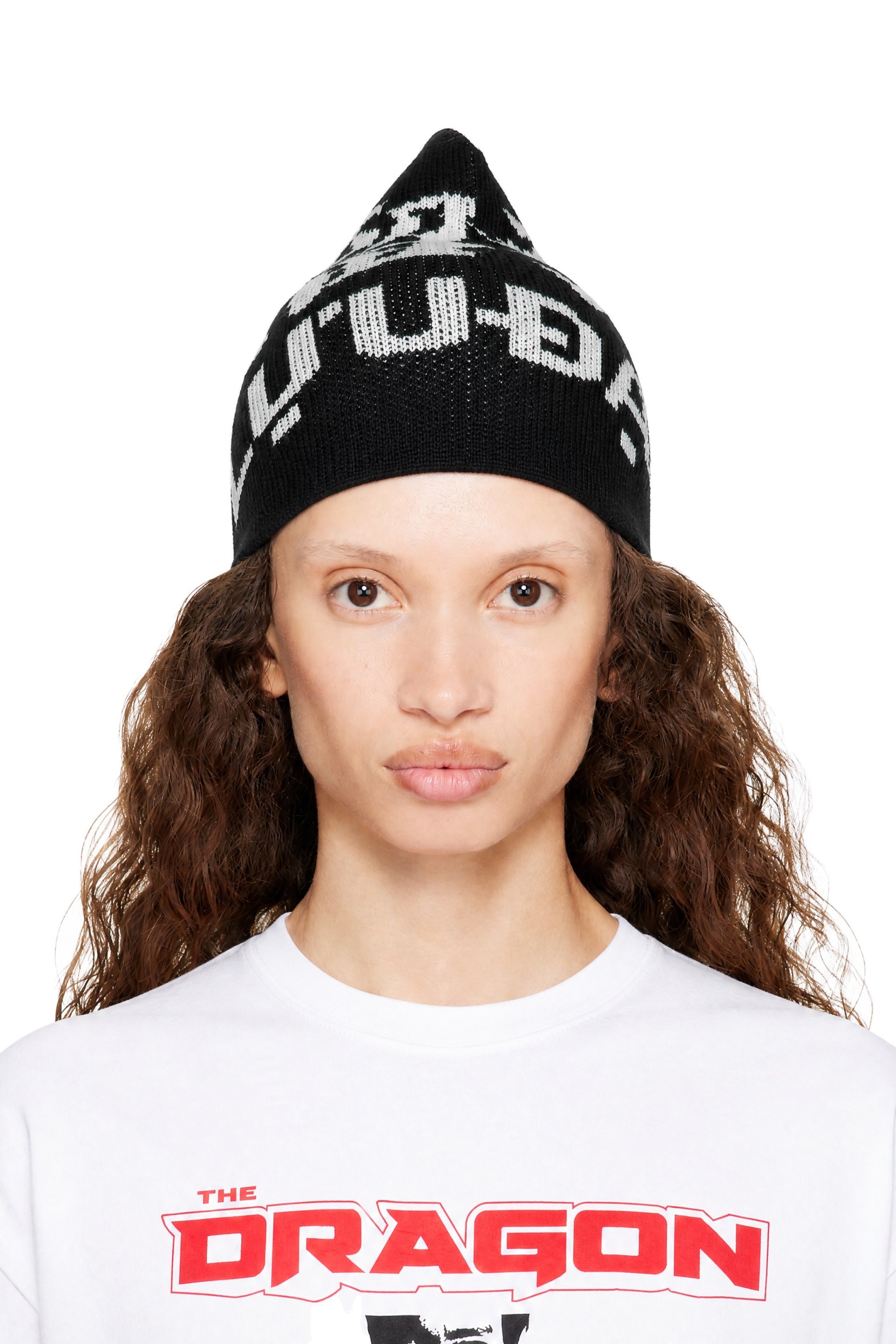 LU'U DAN - Black & White 'L-D SHEISTY' Beanie